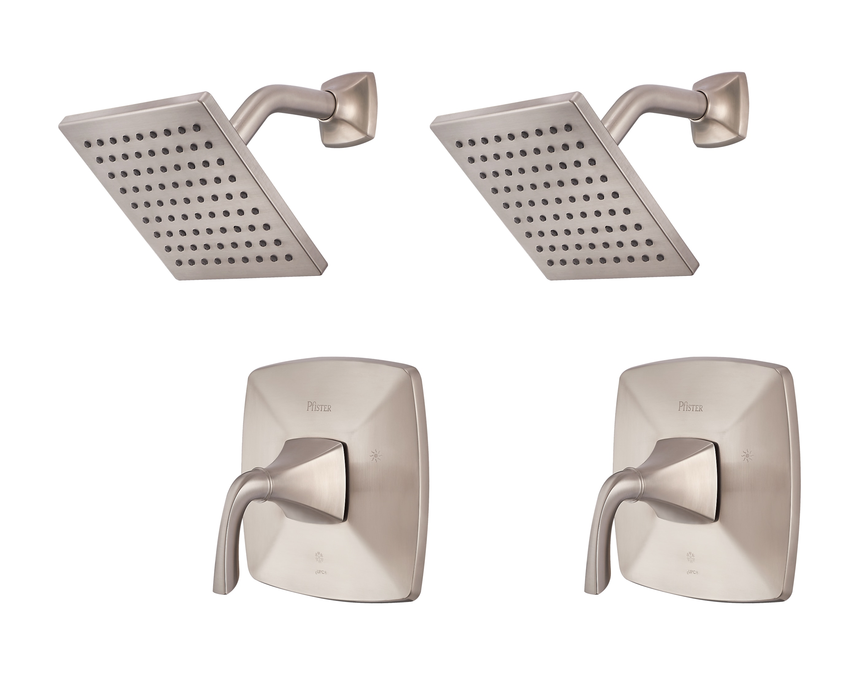 Pfister LG89-7BSK-2L Bronson Brushed Nickel 1-handle Single function 6.0-Inches Square Shower Faucet