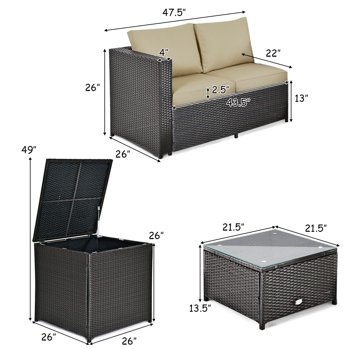 Poinic CWZ66714BBN-X Patio-Conversation-Sets - View #2