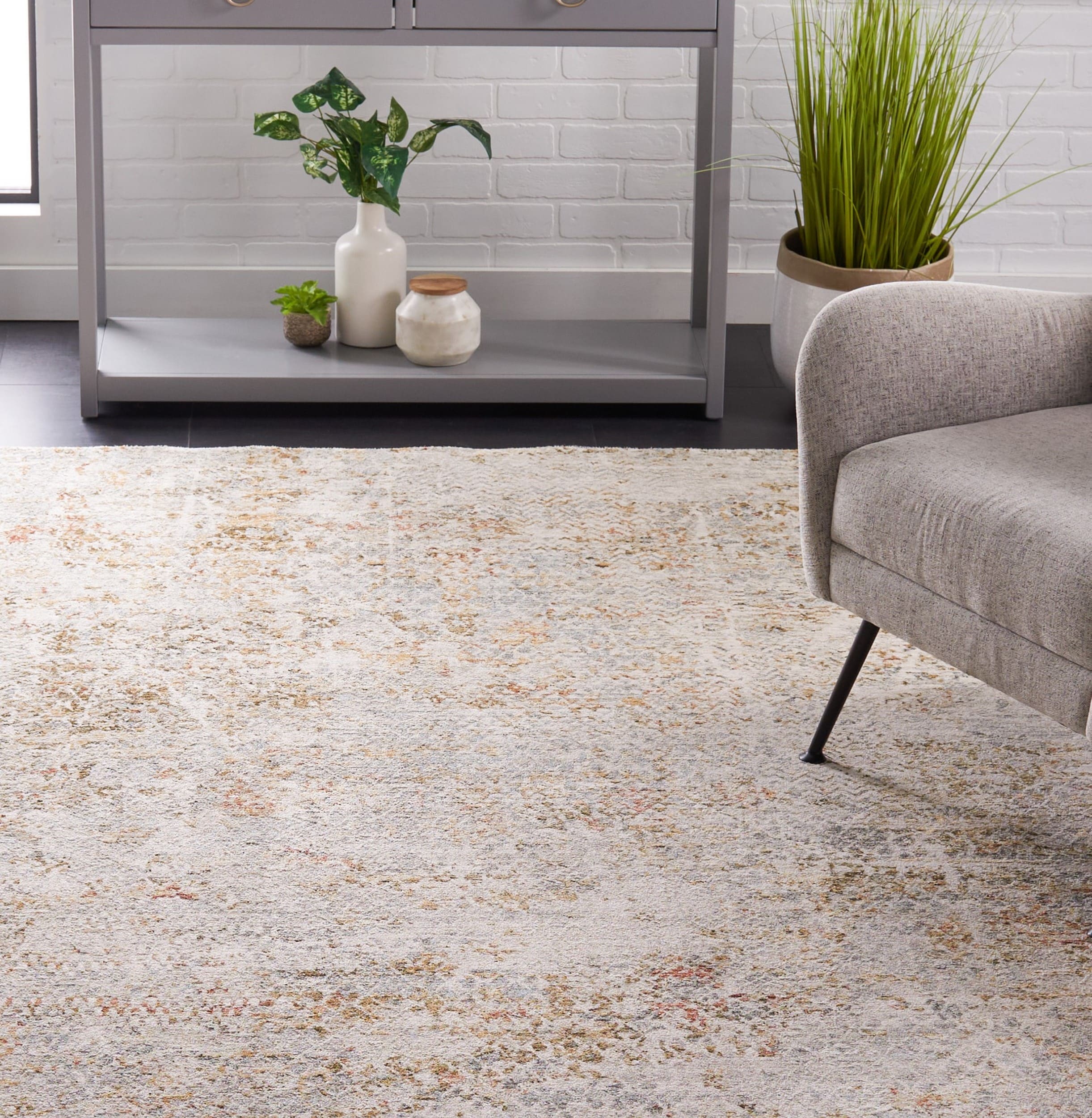 Adrianna Blue and Gold Reversible Synthetic 4' x 6' Area Rug