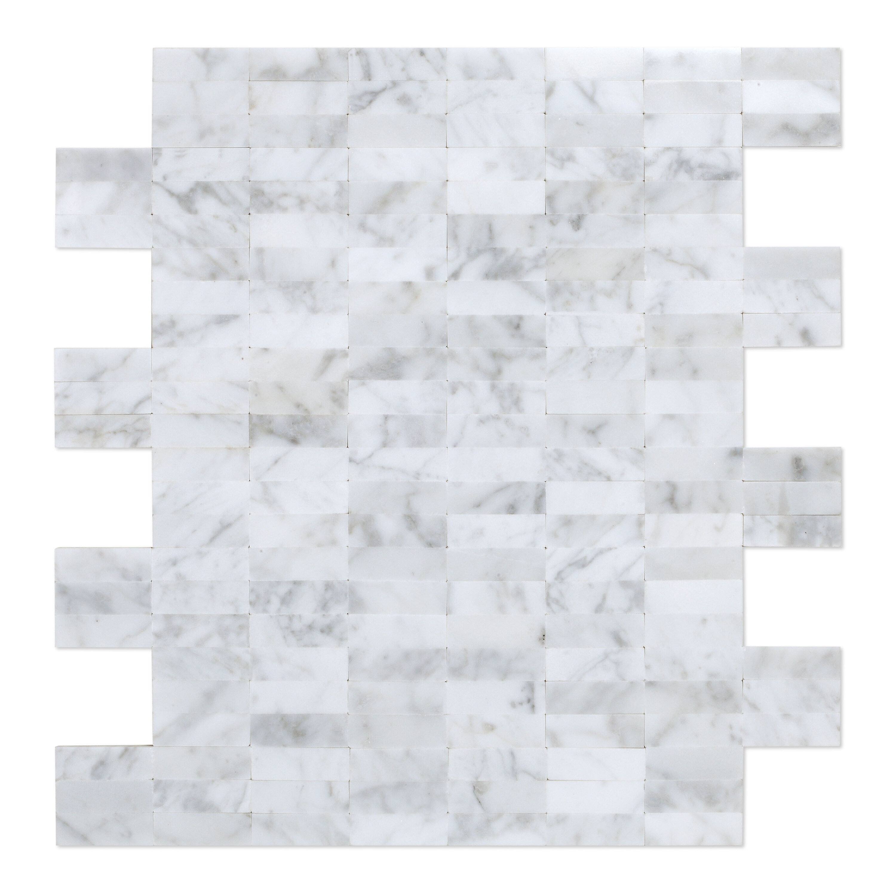 SpeedTiles IS000FRE027/BX6 Freezy White/Gray 12-in x 12-in Polished Natural stone Marble look Linear Mosaic Wall Tile ( 5.52-sq ft Carton )