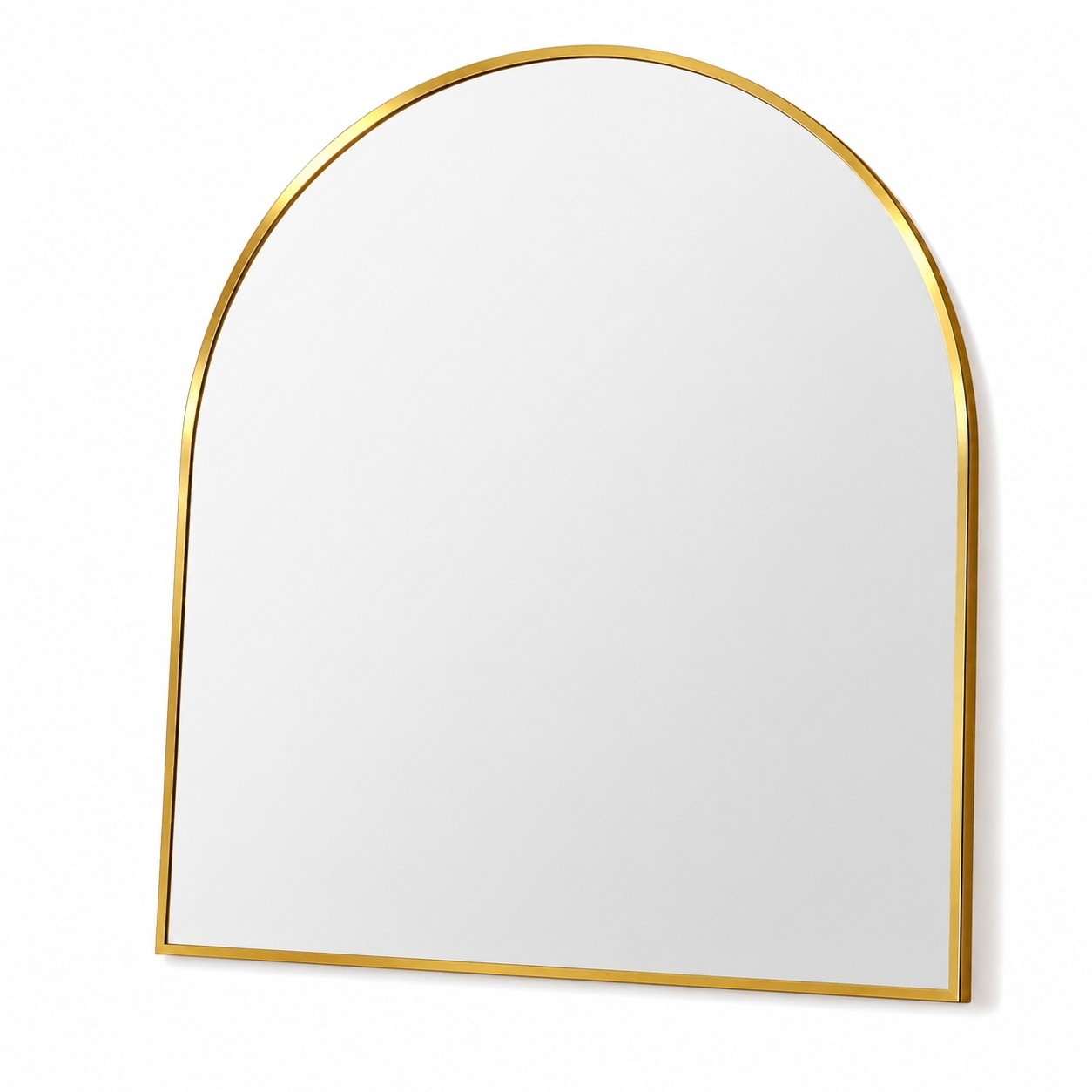 Aoibox  Gold Arched Wall Mirror with Tempered Glass and Metal Frame 42 x 42 Inches Rust Resistant Finish