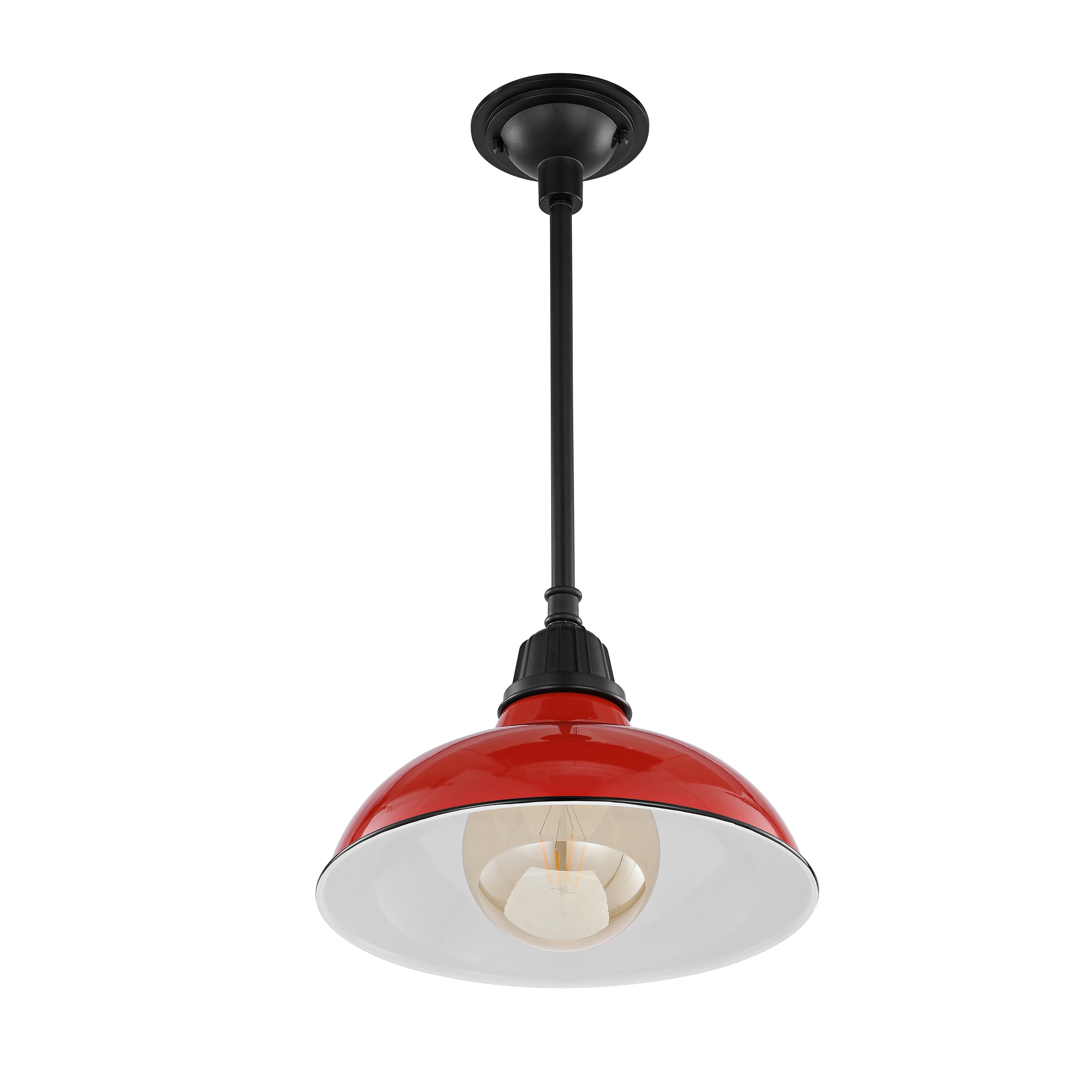 Jasper Red Satin Metal LED Pendant Light