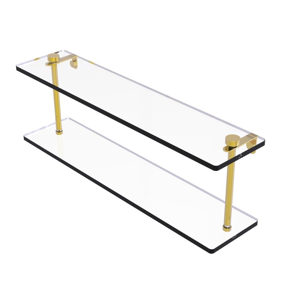 Allied Brass NS-2/22-PB Polished Brass 2 -Tier Wall mount Bathroom Shelf ( 22-in x 8-in x 5-in )