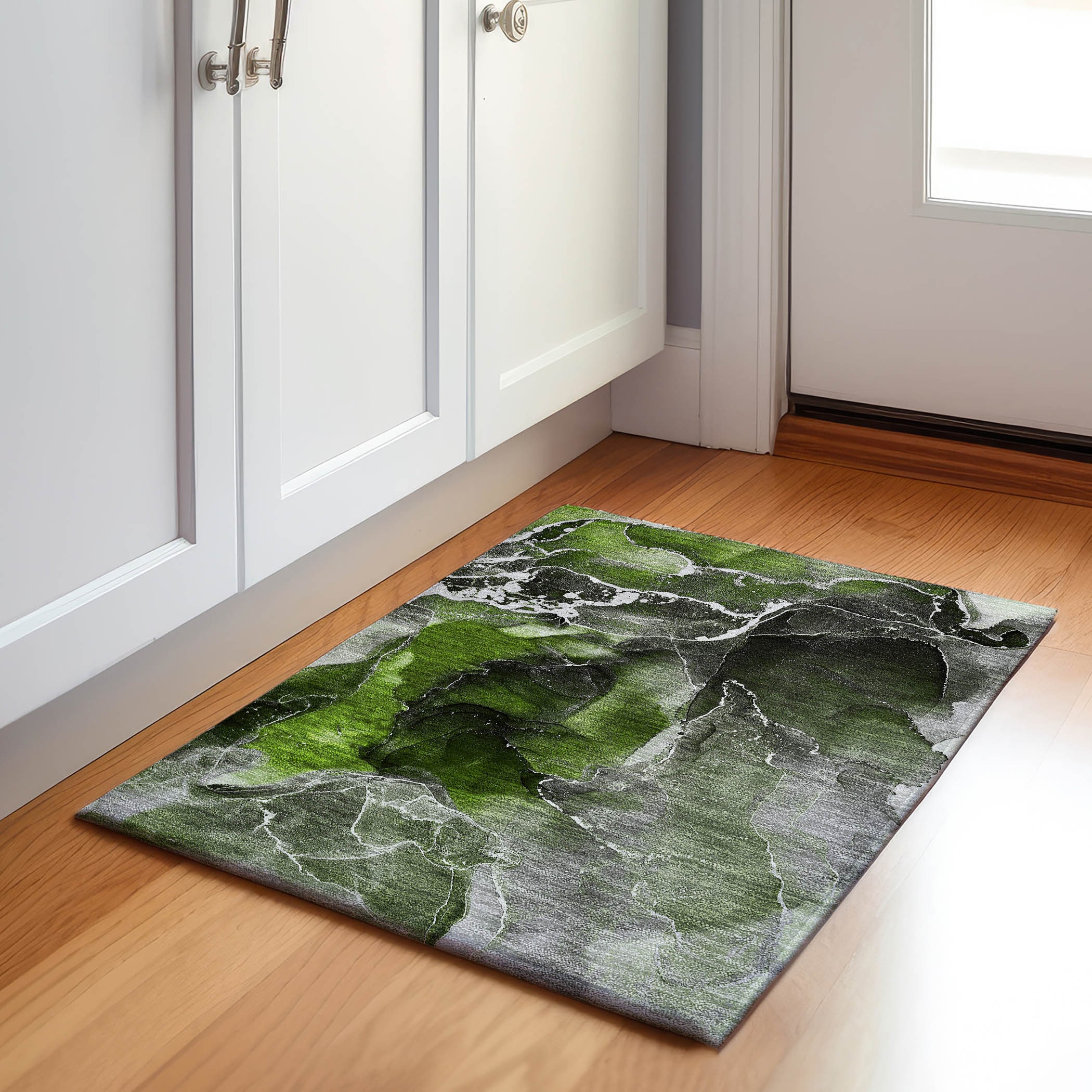 Addison Rugs AMF541GE8X10 Mayfield AMF541GE 8 x 10 (ft) Loomed Polyester Green Rectangular Indoor Geometric Machine washable Area rug