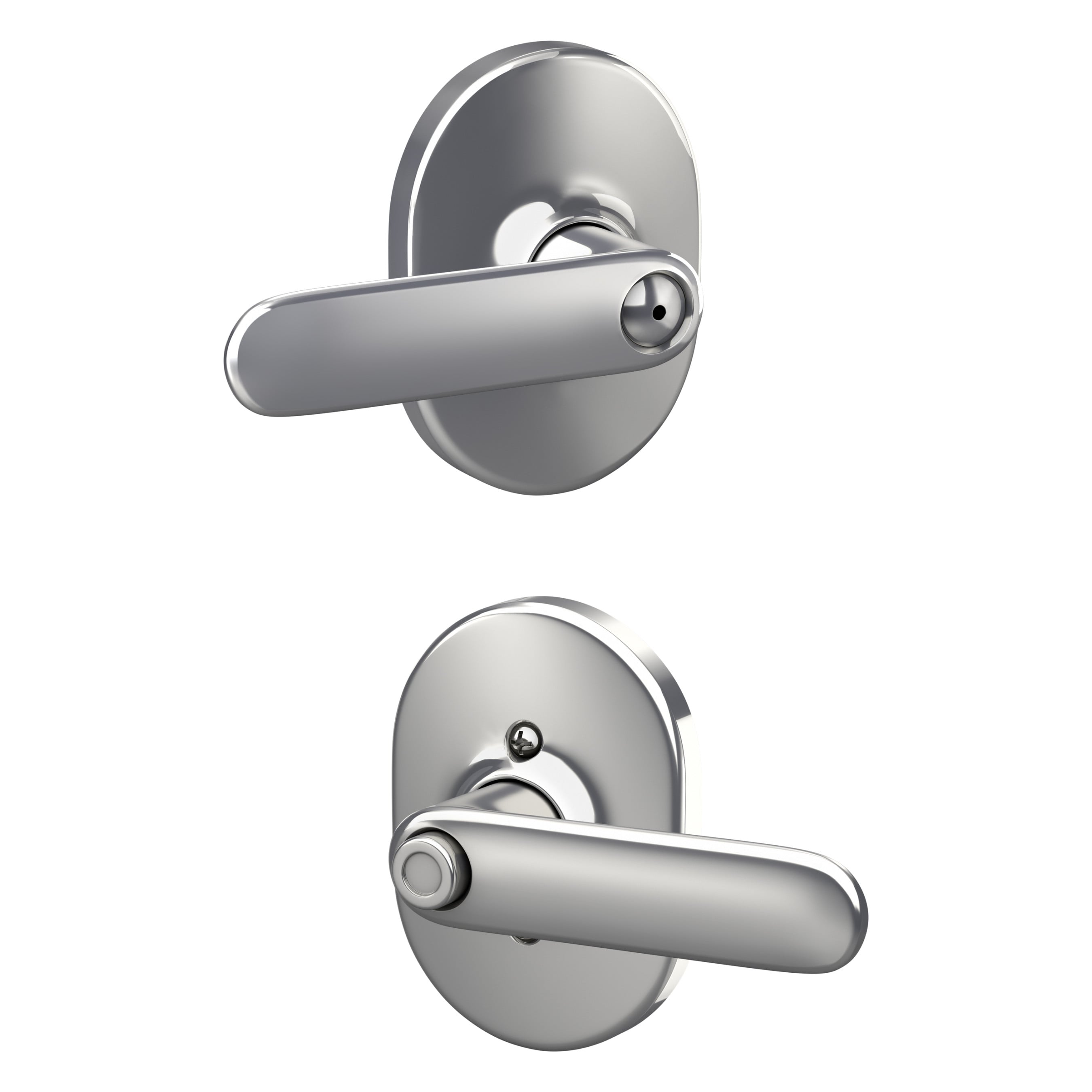 Schlage F40 DAV 625 RMN Davlin-Remsen Bright Chrome Interior Bed/Bath Privacy Door Handle