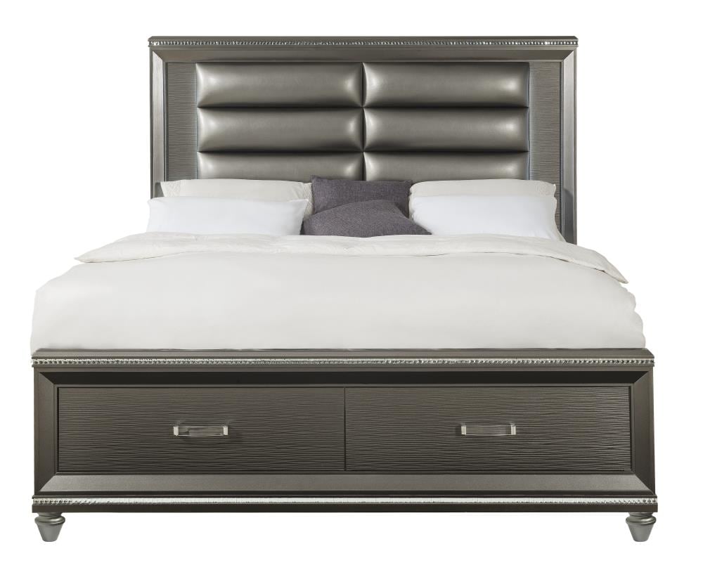 Acme Louis Philippe III Bed with Storage - Antique Gray 24360Q-Bed at