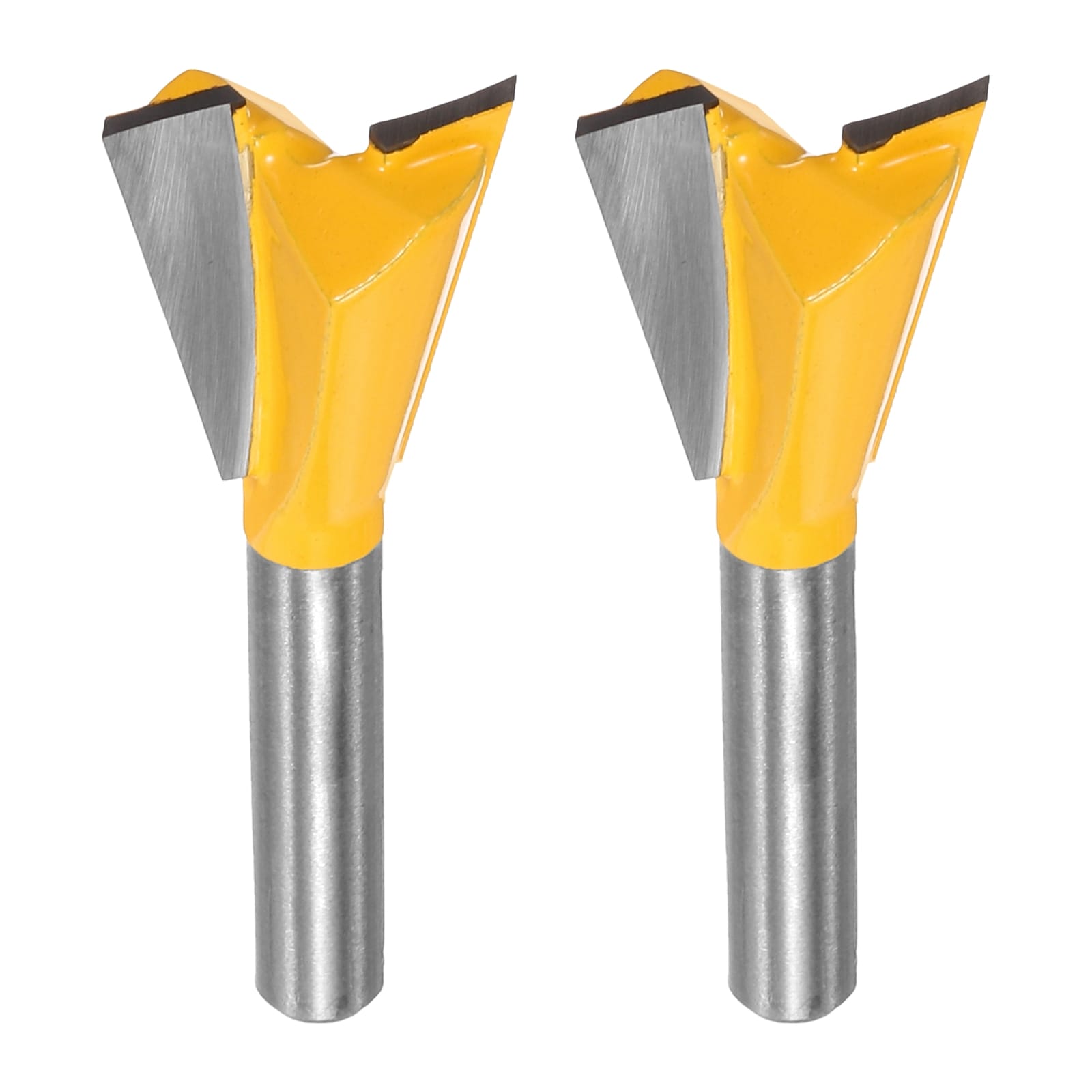 Harfington 2pcs Dovetail Router Bit 3/4inch Diameter 1/4inch Shank Tungsten Carbide 14 Degree Dovetail Joint Drill Bit for Box Drawer Cabinet Joint Fine Woodworking #S26033100UX7584