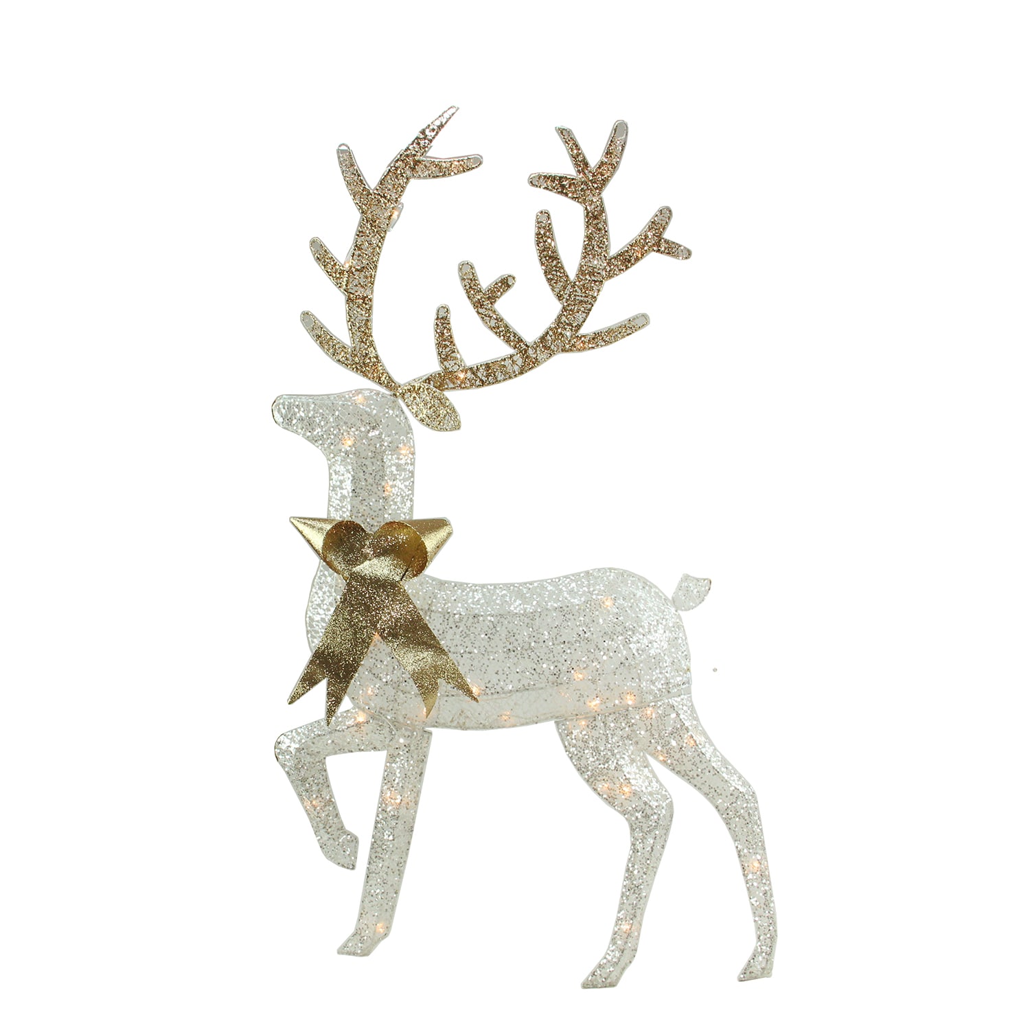 Northlight 42 Lighted White Feeding Reindeer Outdoor Christmas