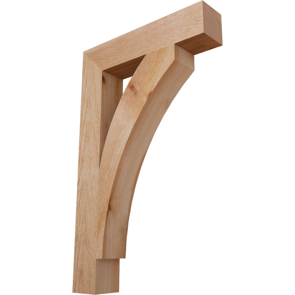 Ekena Millwork BKT04X20X32THR05RWR Thorton block rough sawn 4-in x 20-in x 32-in Western red cedar Brown Wood Standard bracket