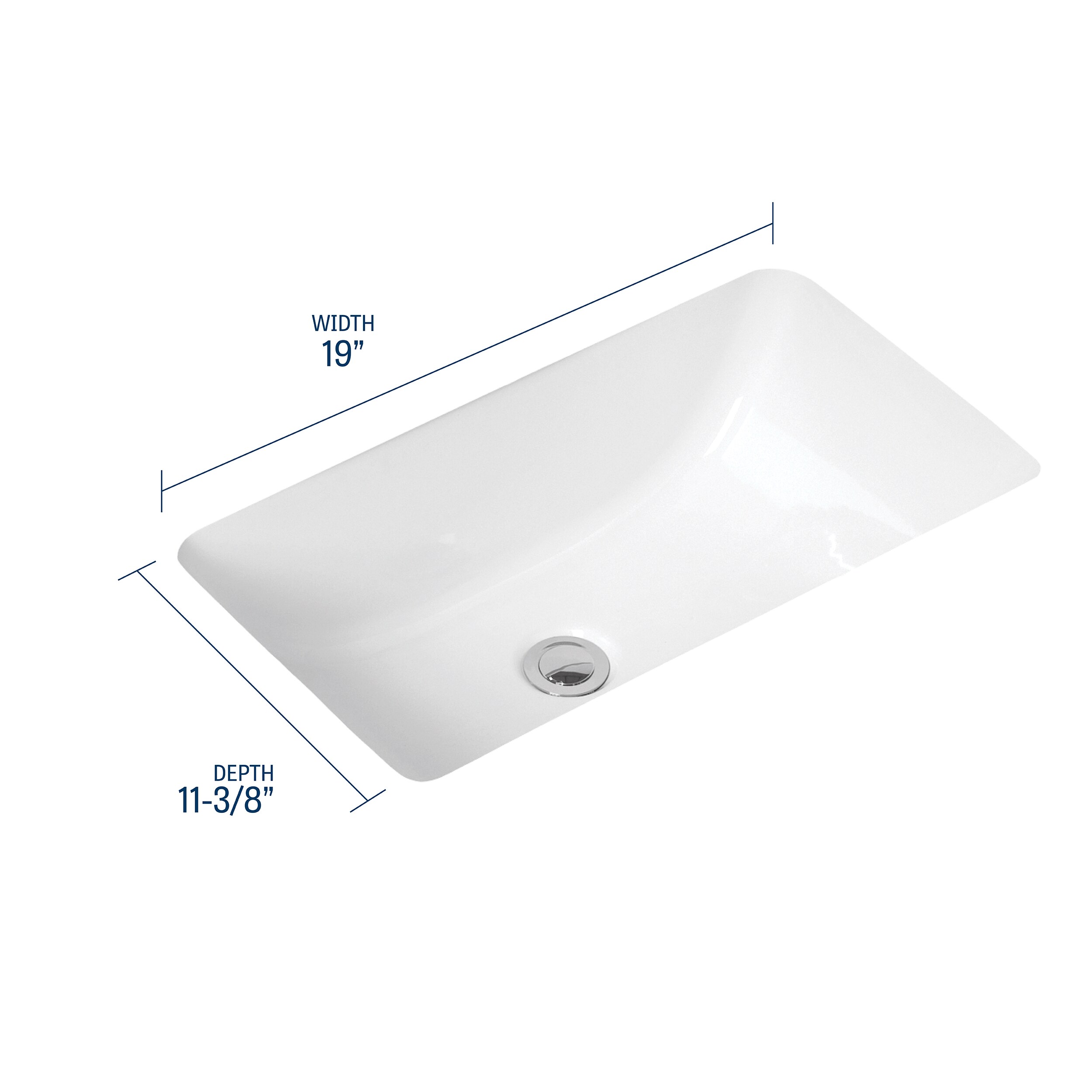 Mansfield Petite Covington Vitreous China Undermount Rectangular White ...