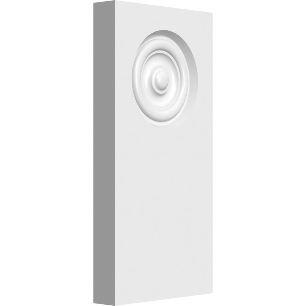 Ekena Millwork PBP050X100X100FOS02 Standard Foster Bullseye with Square Edge 5-in x 10-in Primed PVC Square Rosette