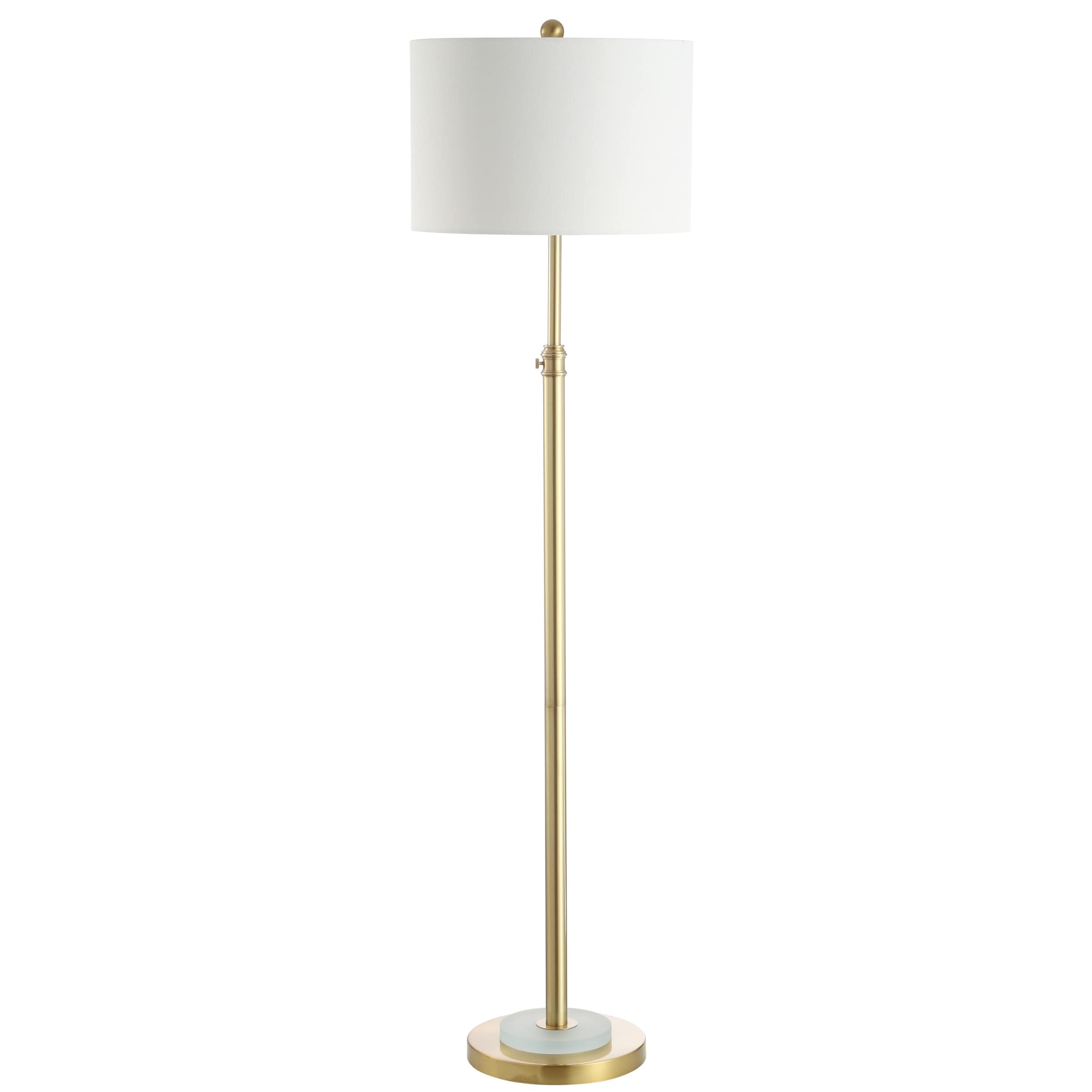 Safavieh Pierson 64.5-in Brass Gold/Frost White Shaded Floor Lamp at ...