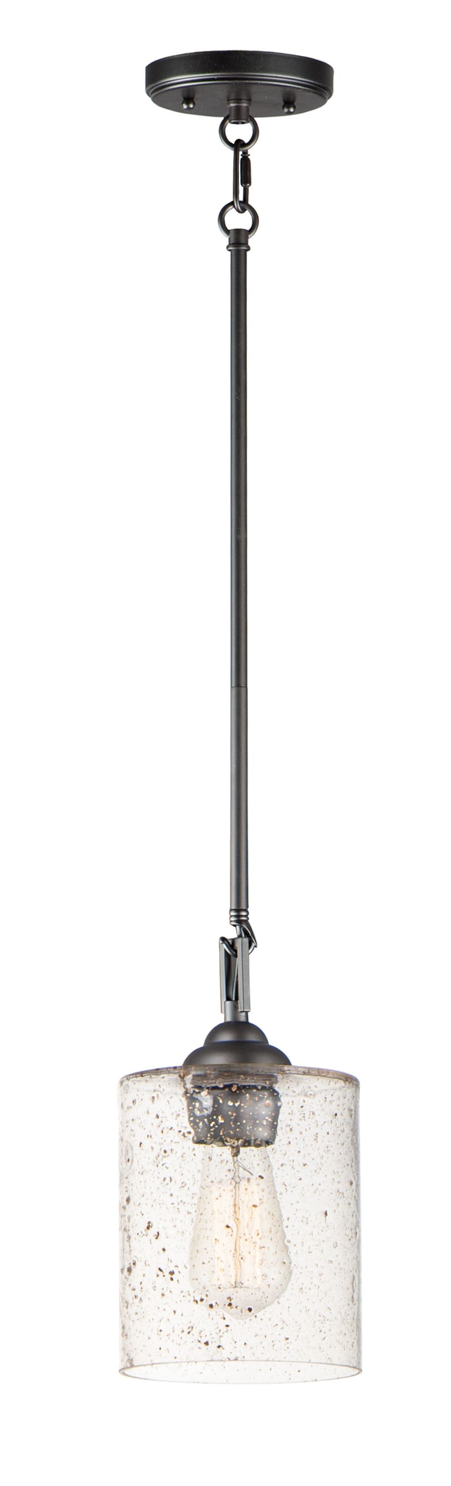 Maxim Lighting 25279SSBZ Stonehenge Bronze Modern/Contemporary Clear Glass Cylinder Mini Hanging Pendant Light