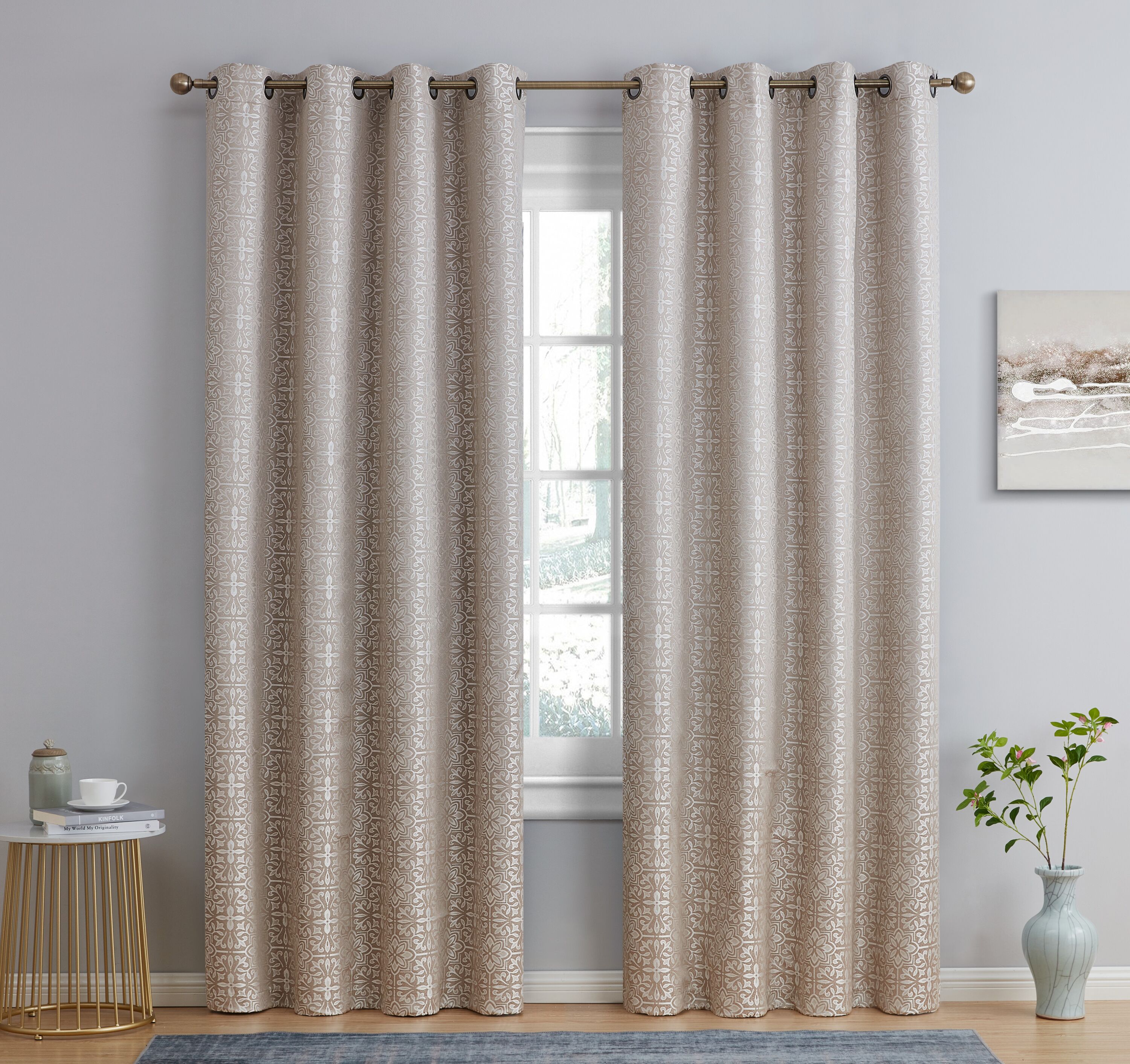 HLC.me MIA-BLKT-BEIG72 curtains - View #2