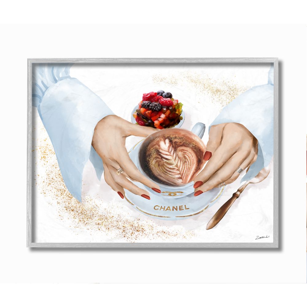 Stupell Industries Glam Latte Art Women's Fashion Accessories Coffee Ziwei  Li Framed 20-in H x 16-in W Figurative Wood Print in the Wall Art  department at