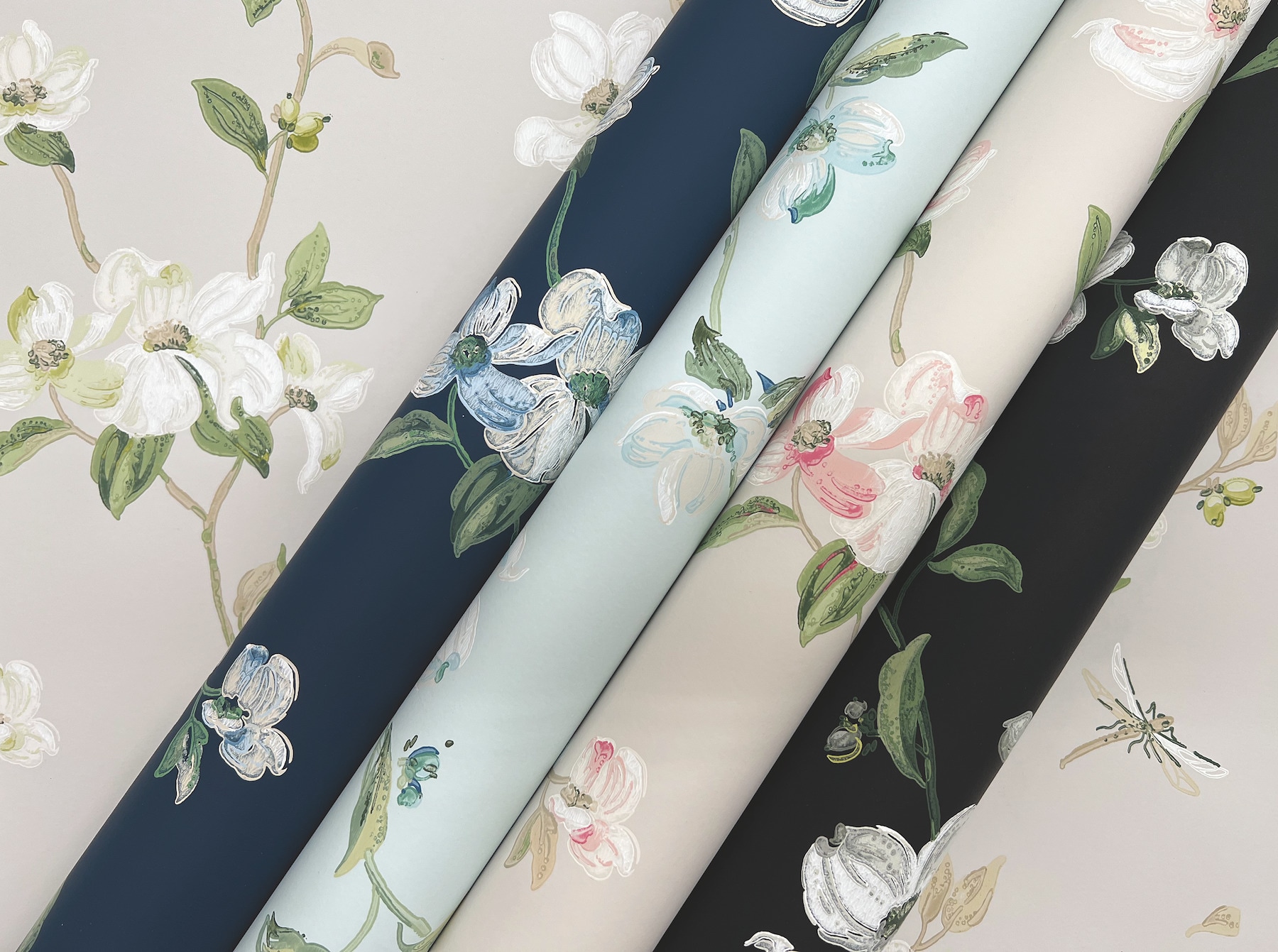 York Wallcoverings BL1762 56.4-Sq. Feet Light Grey Non-woven Floral Unpasted Wallpaper