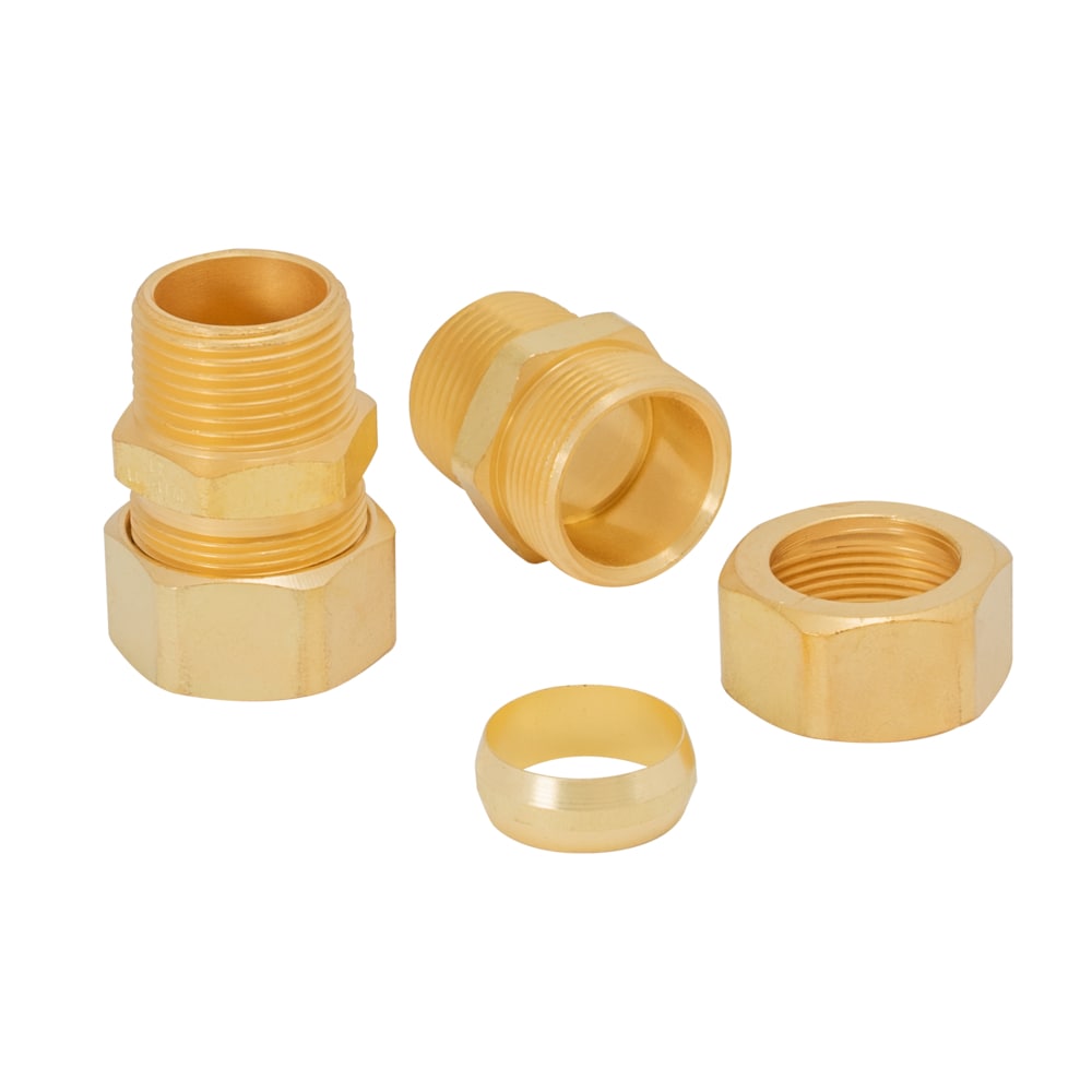 1/4 in. O.D. x 1/4 in. FIP Brass Compression 90-Degree Elbow Fitting  (25-Pack)