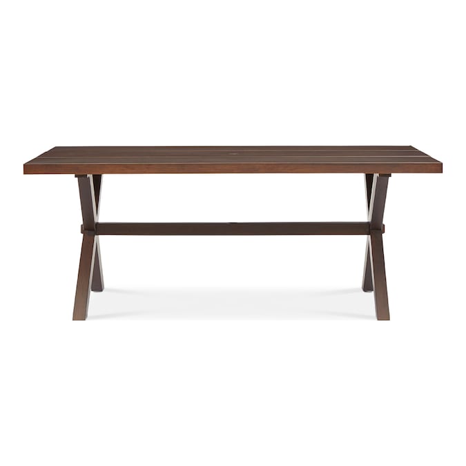 Allen Roth Atworth Rectangle Outdoor Dining Table 42 In W X 76 L With Umbrella Hole The Patio Tables Department At Com - Allen And Roth Outdoor Dining Furniture