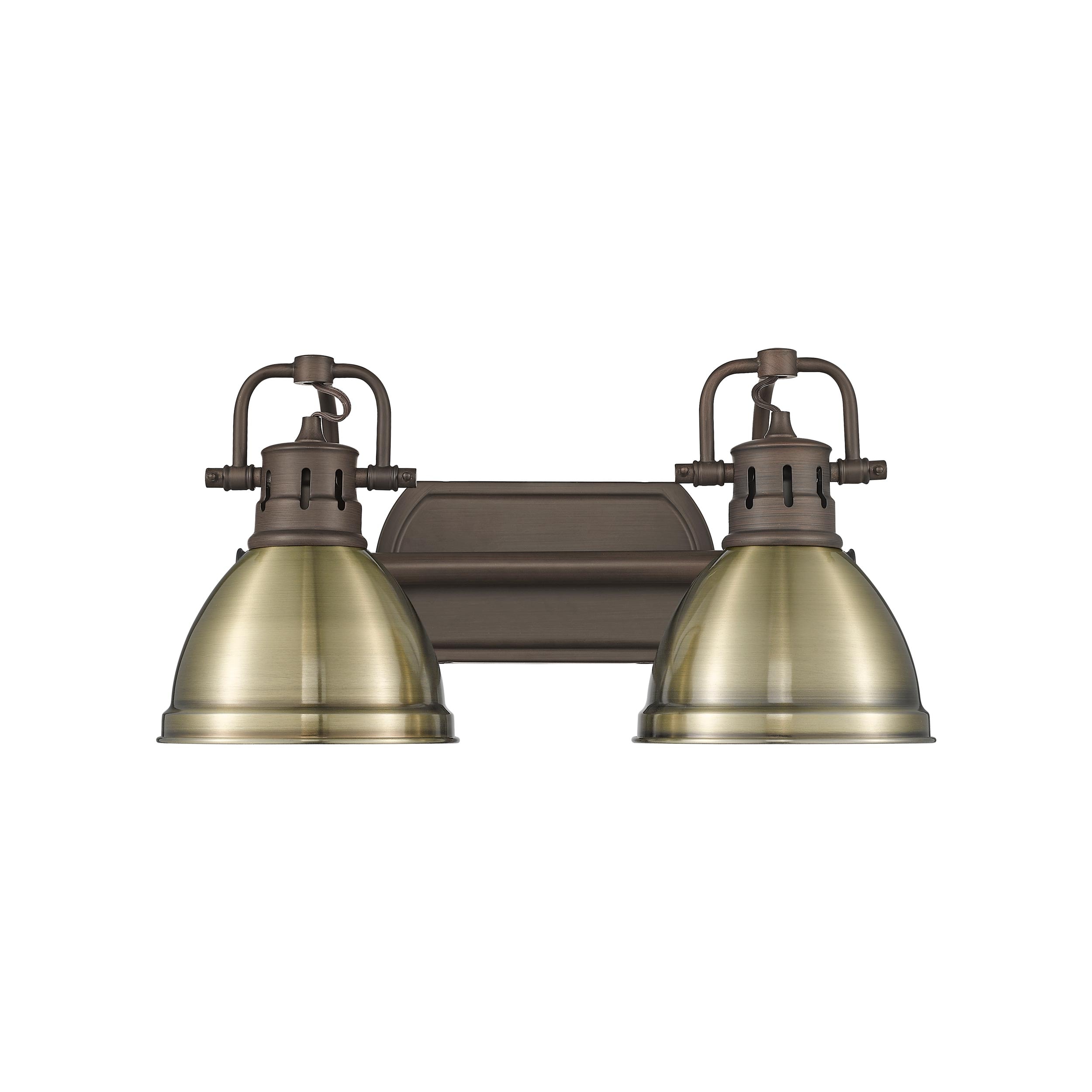 Golden Lighting 3602-BA2 RBZ-AB Duncan 8.25-in 2 -Light Oil-rubbed Bronze Transitional Vanity light