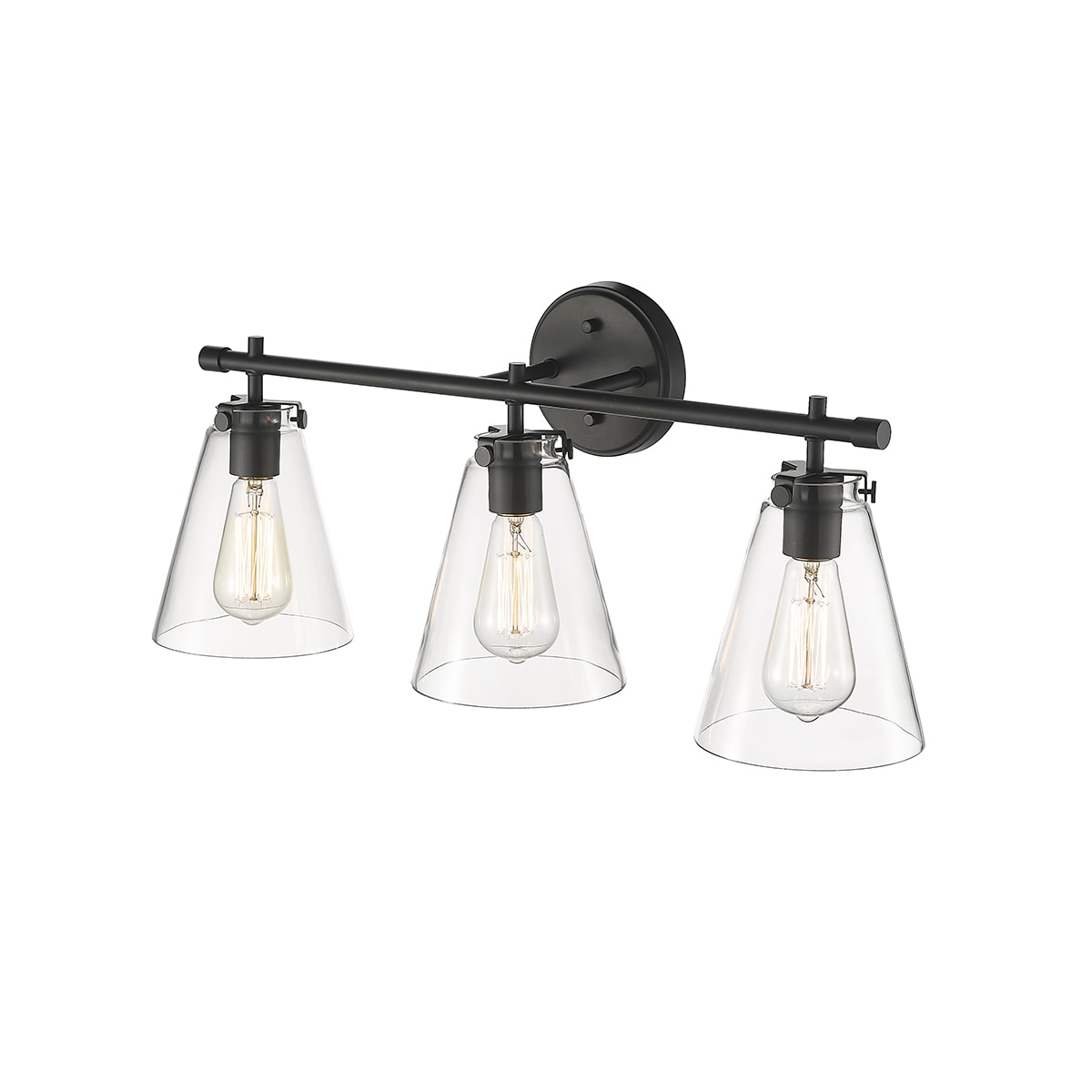 Millennium Lighting Aliza 26-in 3-Light Matte Black Transitional Vanity ...