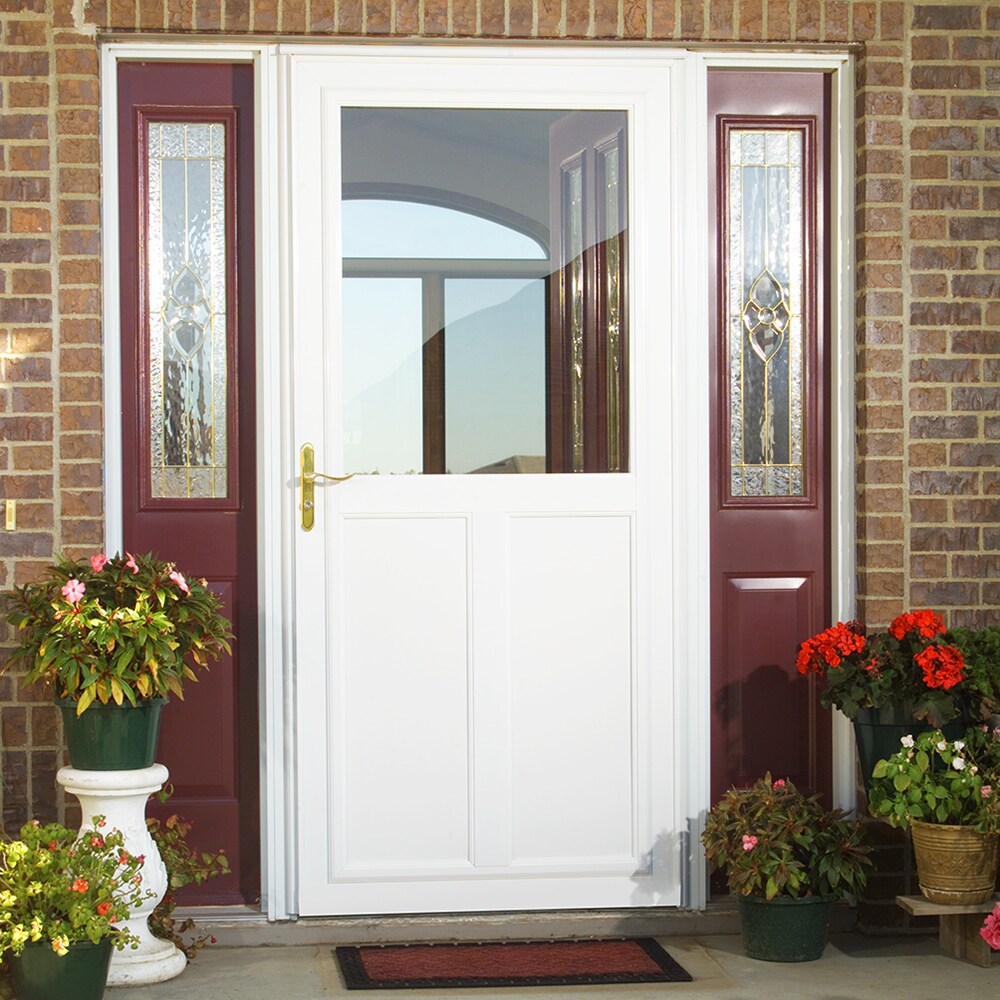 Larson Tradewinds Selection 32 In X 81 In White High View Retractable Screen Aluminum Storm Door 2664