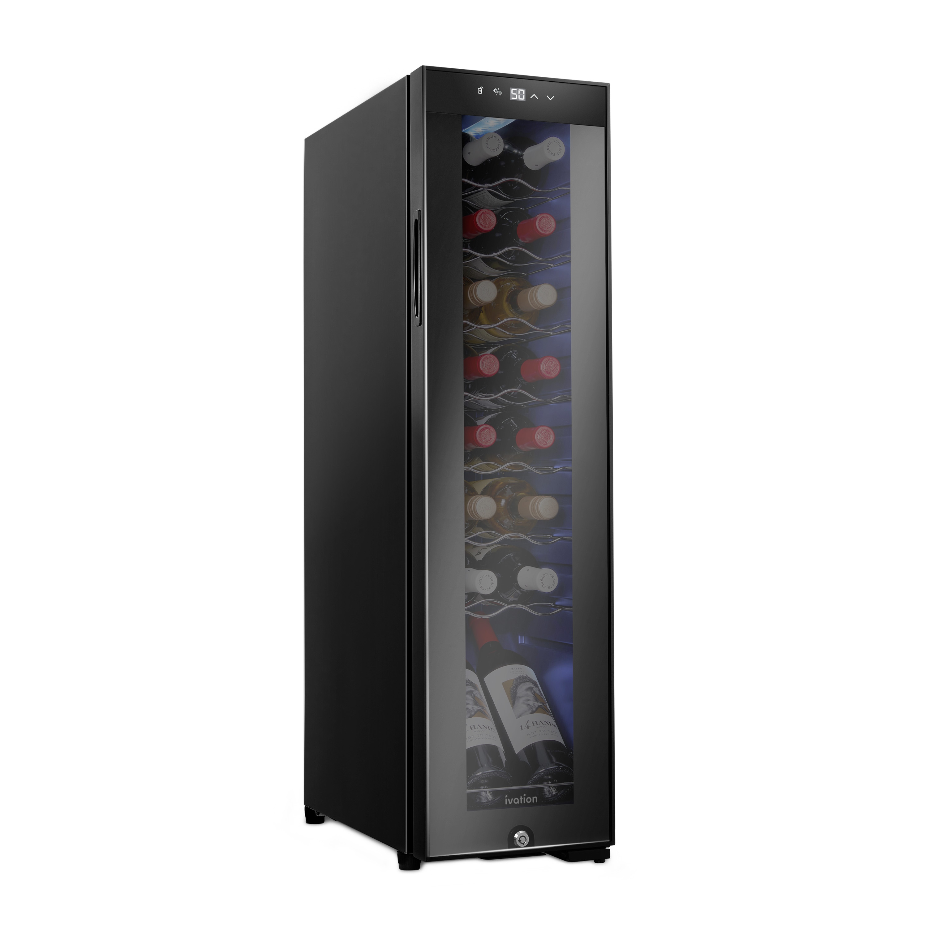 Ivation IVFWCC162LB 9.9-Inches W 16 -Bottles Black Freestanding Indoor Wine Cooler