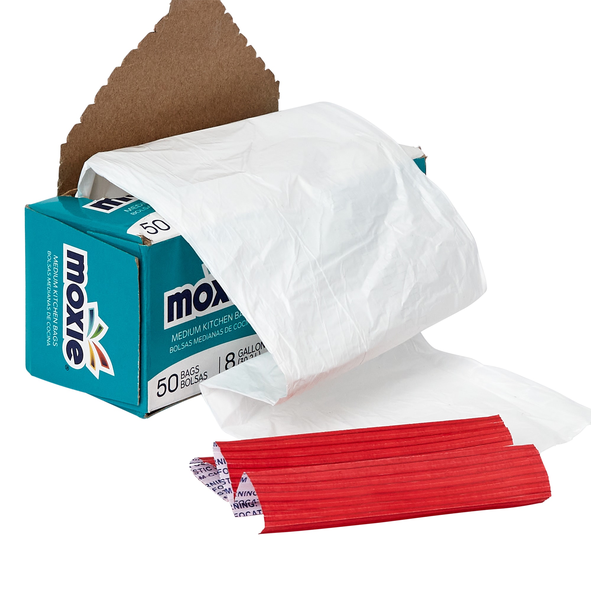 MOXIE 8-Gallons Clean Breeze White Plastic Wastebasket Flap Tie Trash Bag  (50-Count) in the Trash Bags department at