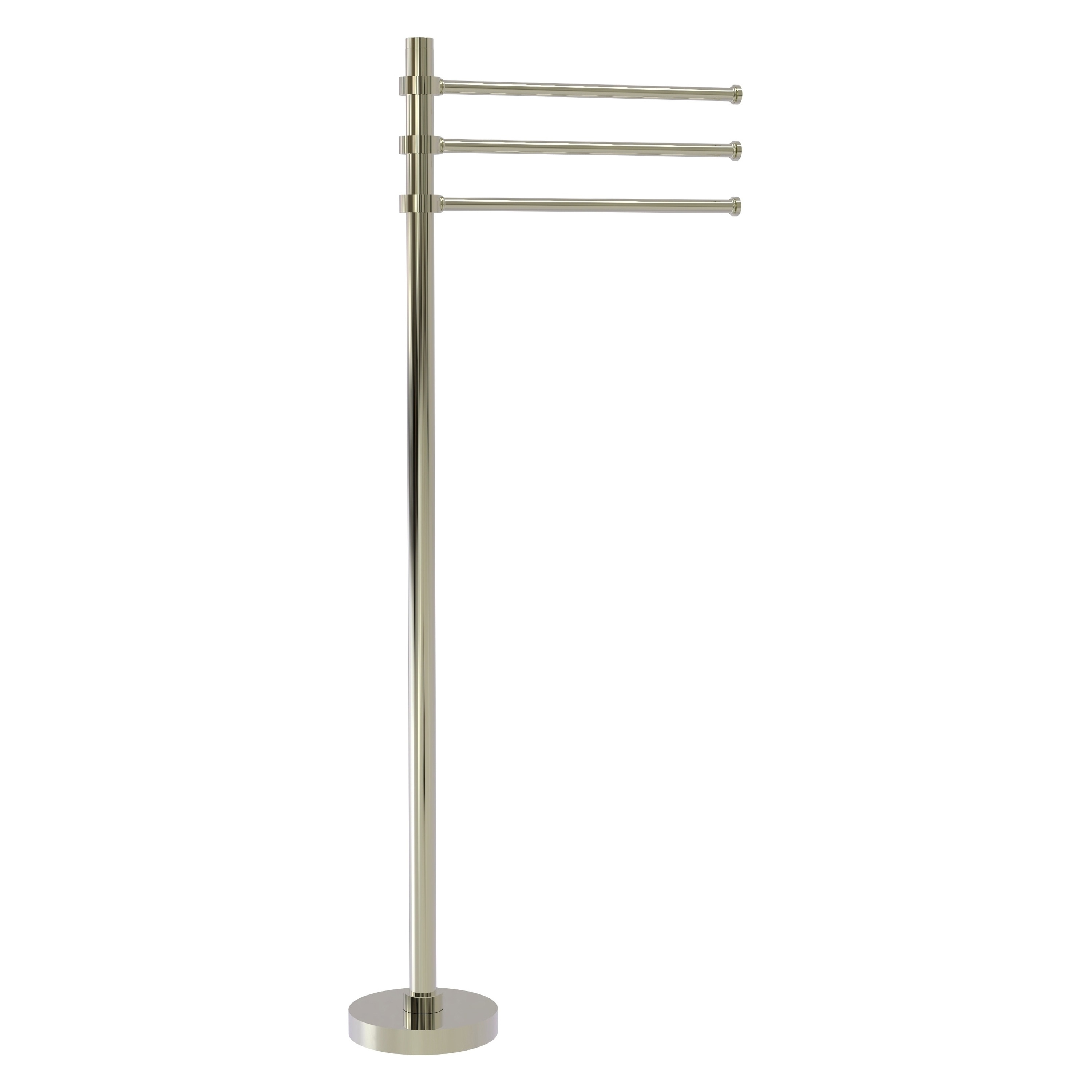 Allied Brass TS-45-PNI Polished Nickel Freestanding Towel Rack 12-Inches x 49-Inches x 10.5-Inches