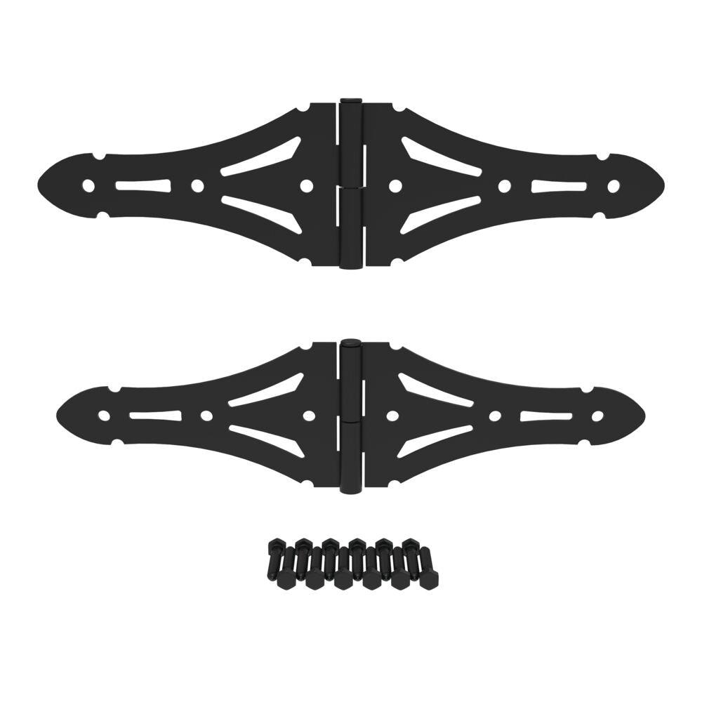 Barrette Outdoor Living 73043959 2 -Pack 4-1/8-in Black Gate hinge strap