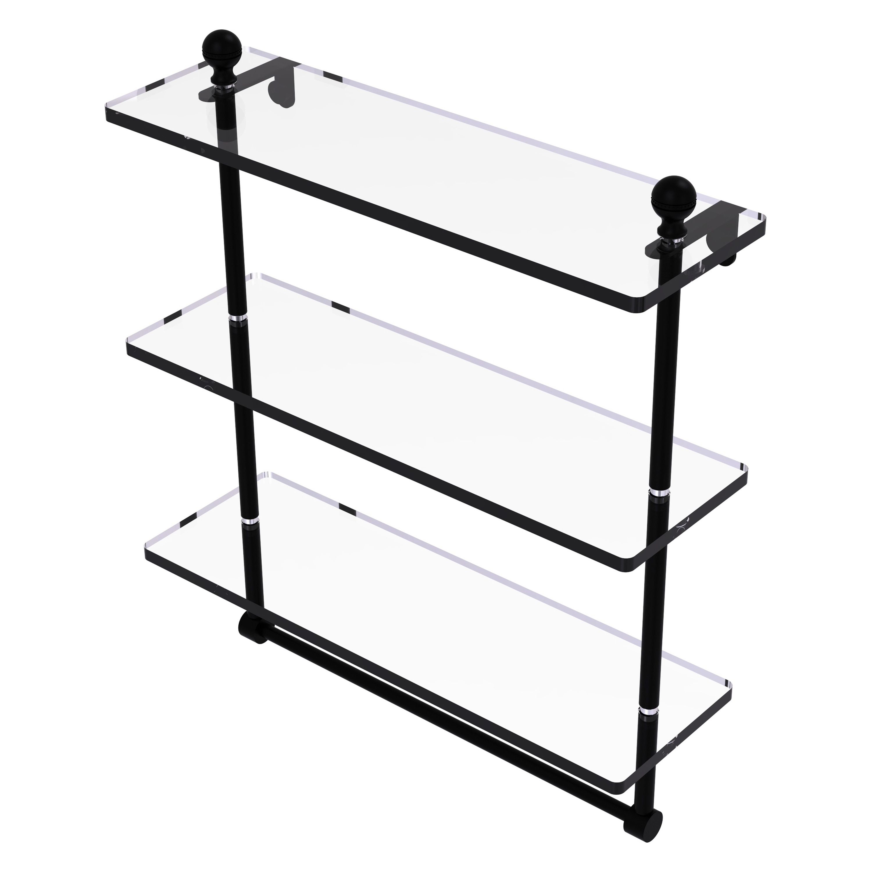 Allied Brass MA-5/16TB-BKM Mambo Matte Black 3 -Tier Wall mount Bathroom Shelf ( 16-in x 18-in x 5-in )