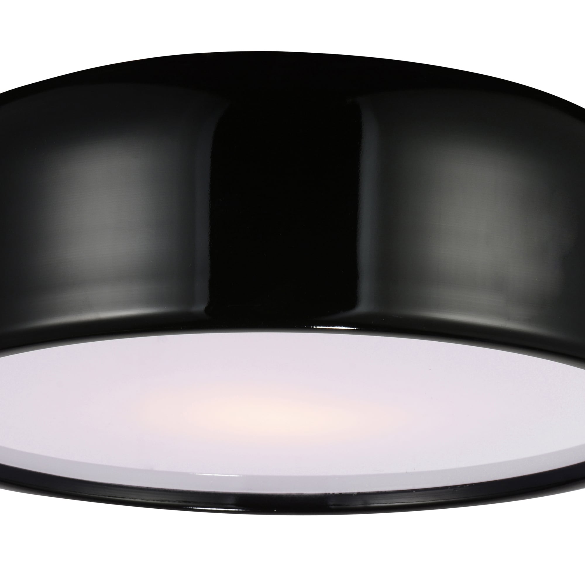 Campton Elegance 14" Black Drum Incandescent Flush Mount