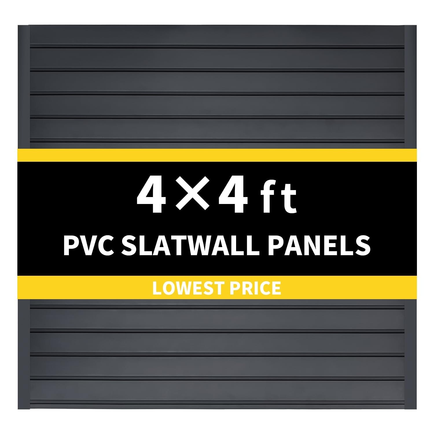 Etokfoks 4x4 PVC Slatwall Panels 4 Pack with U Trim Commercial Grade UV ...