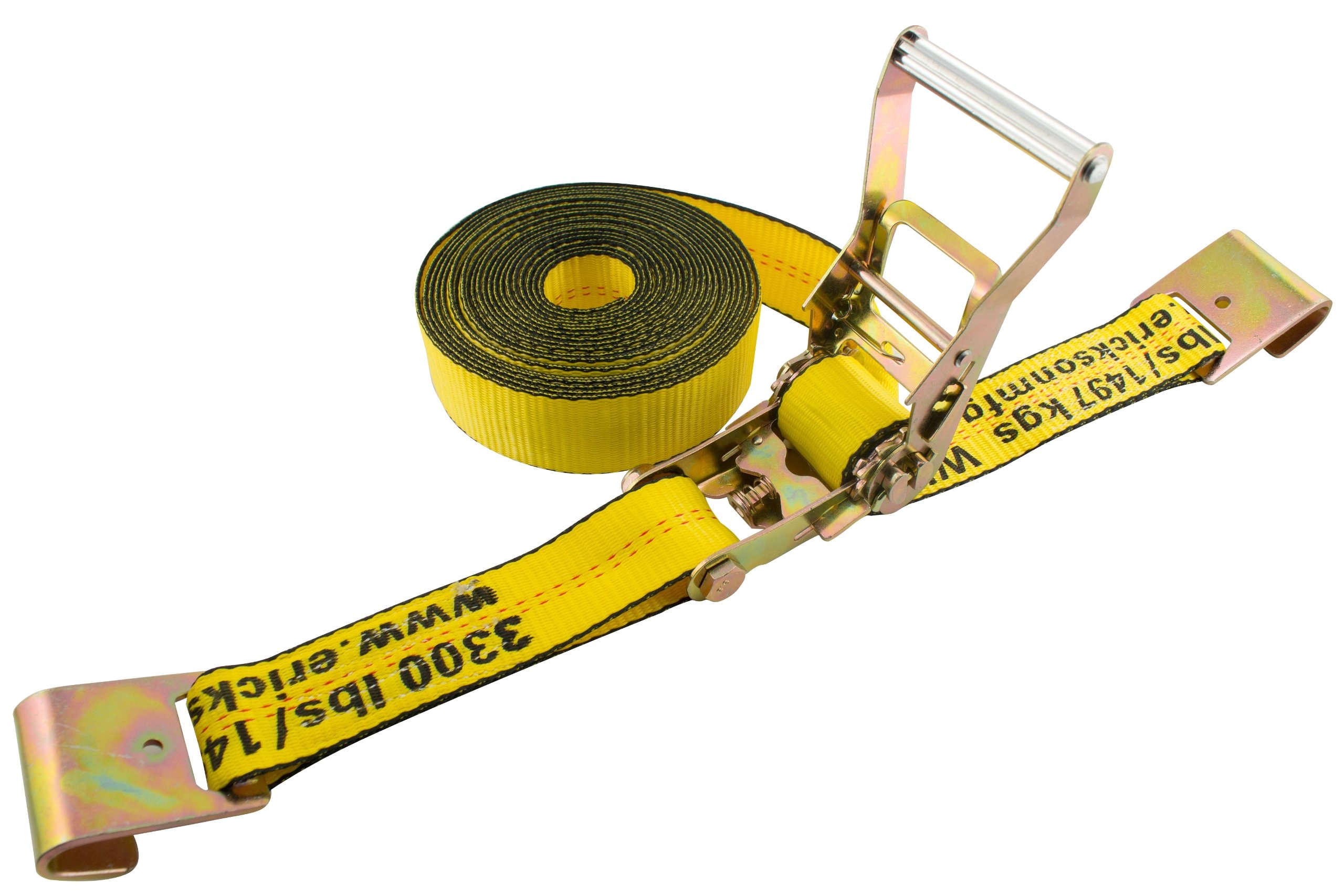 Erickson  78527 Ratcheting Tie-Down Strap 2 x 27' 10000 lb Break 3300 lb WLL Yellow