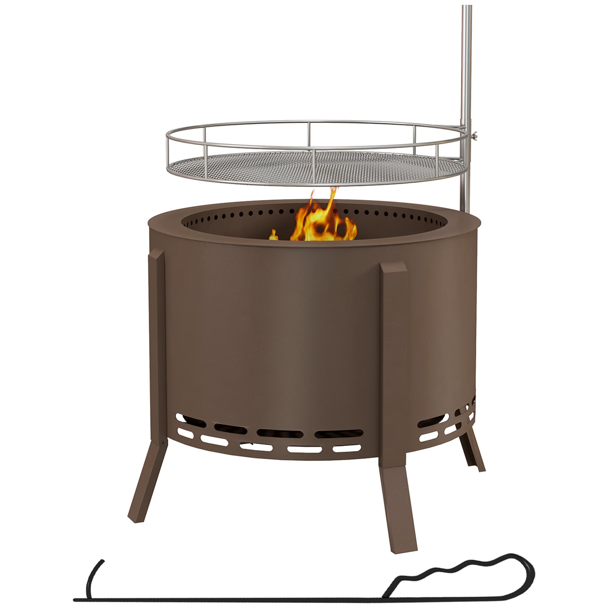 Maocao Hoom JL174306 19-in W Bronze Steel Wood-Burning Fire Pit