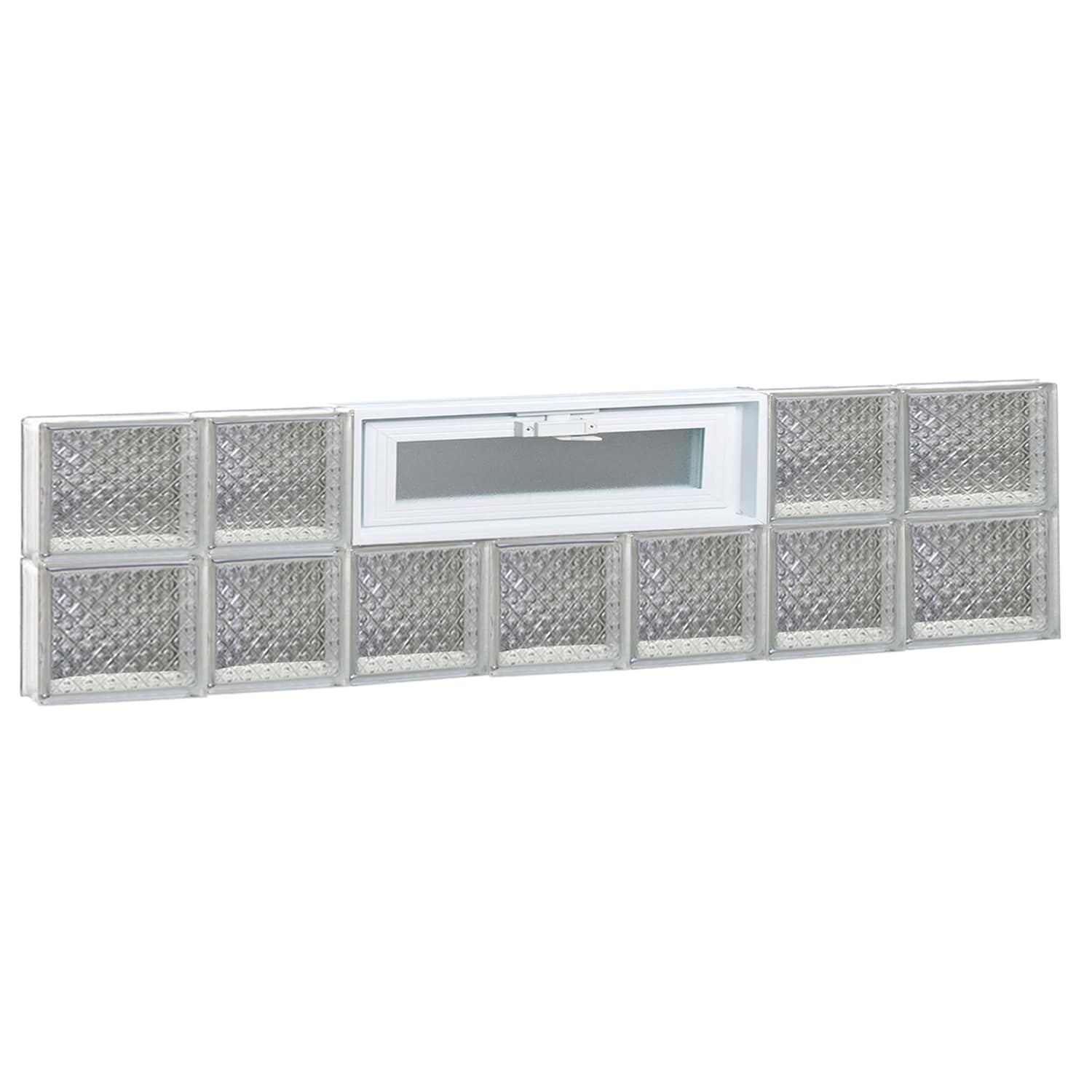 REDI2SET V4612DP Diamond Glass 44-1/4-in x 11-1/2-in Frameless Replacement Vented Glass Block Window