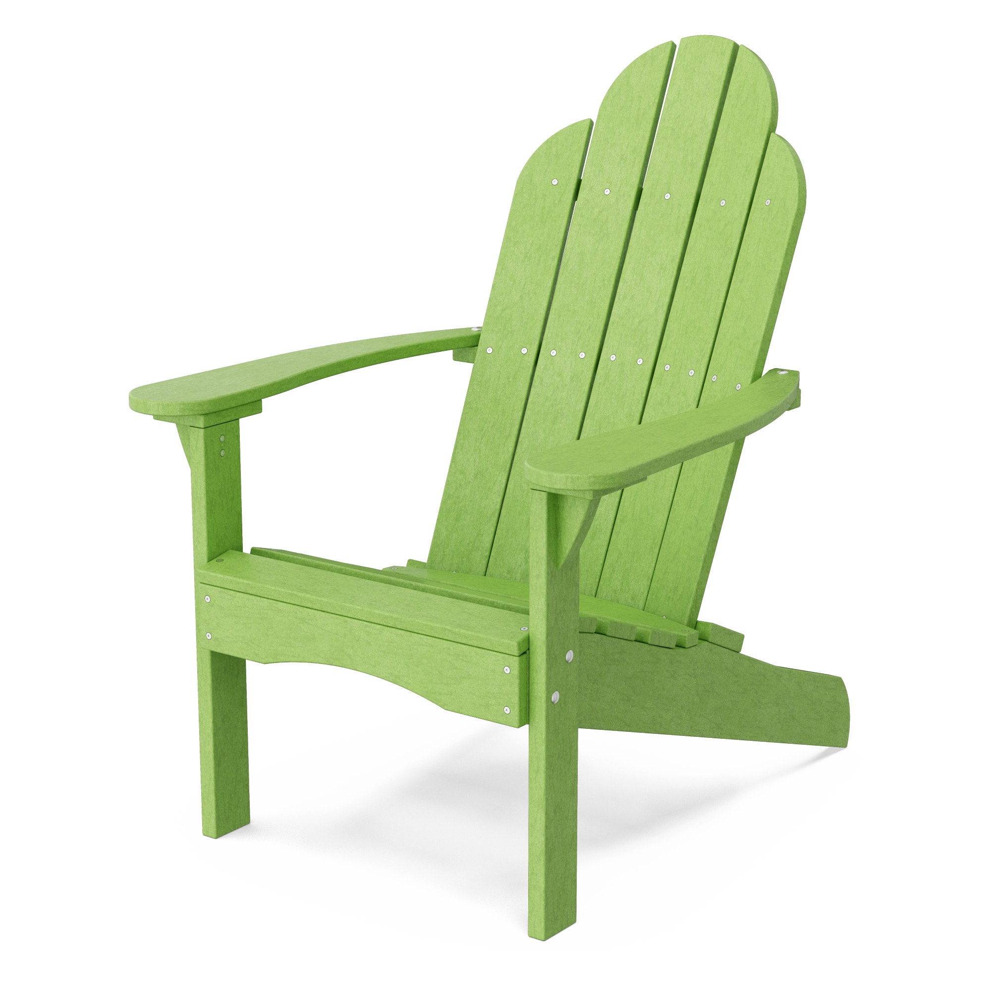 Wildridge LCC-214-TLG Classic Lime Green HDPE Frame Stationary Adirondack Chair with Slat Seat