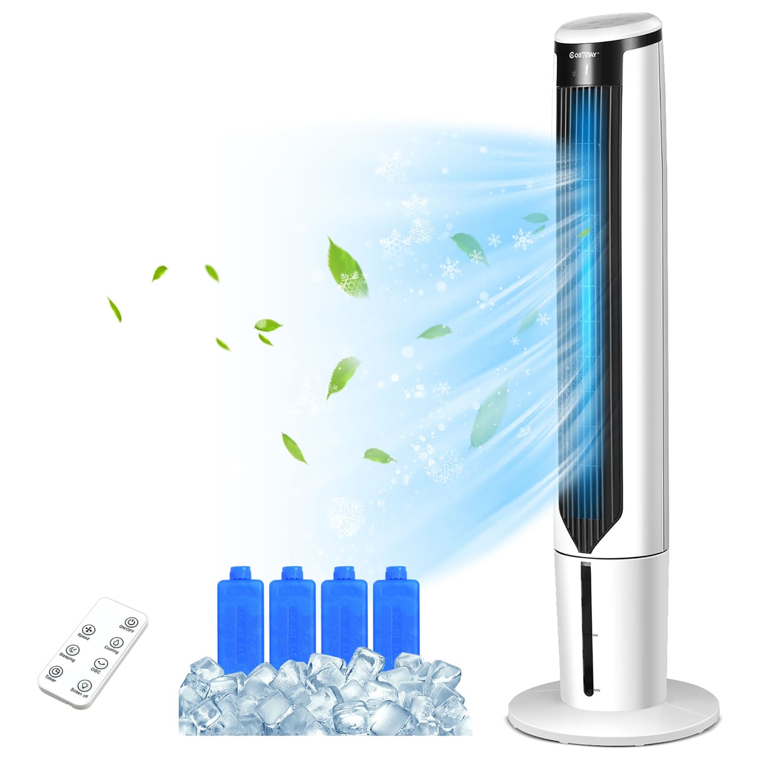 Costway ES10083US 41'' Evaporative Air Cooler Quiet Cooling Oscillating Fan with Remote Control