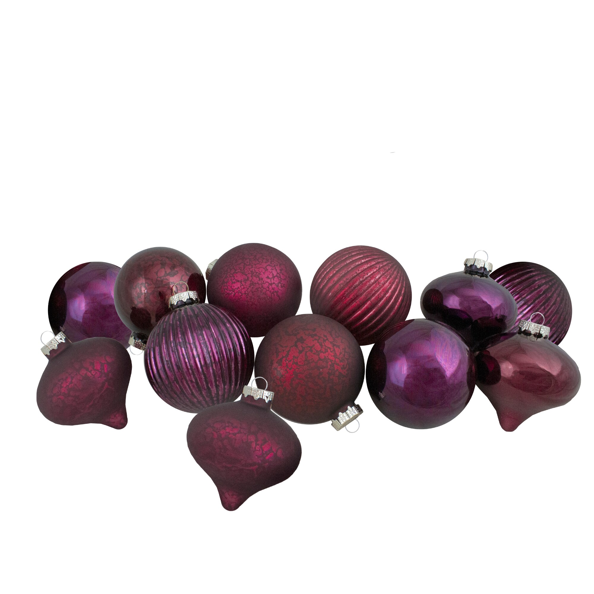 Northlight 34313354 12 -Pack Purple Finial Standard Indoor Ornament set