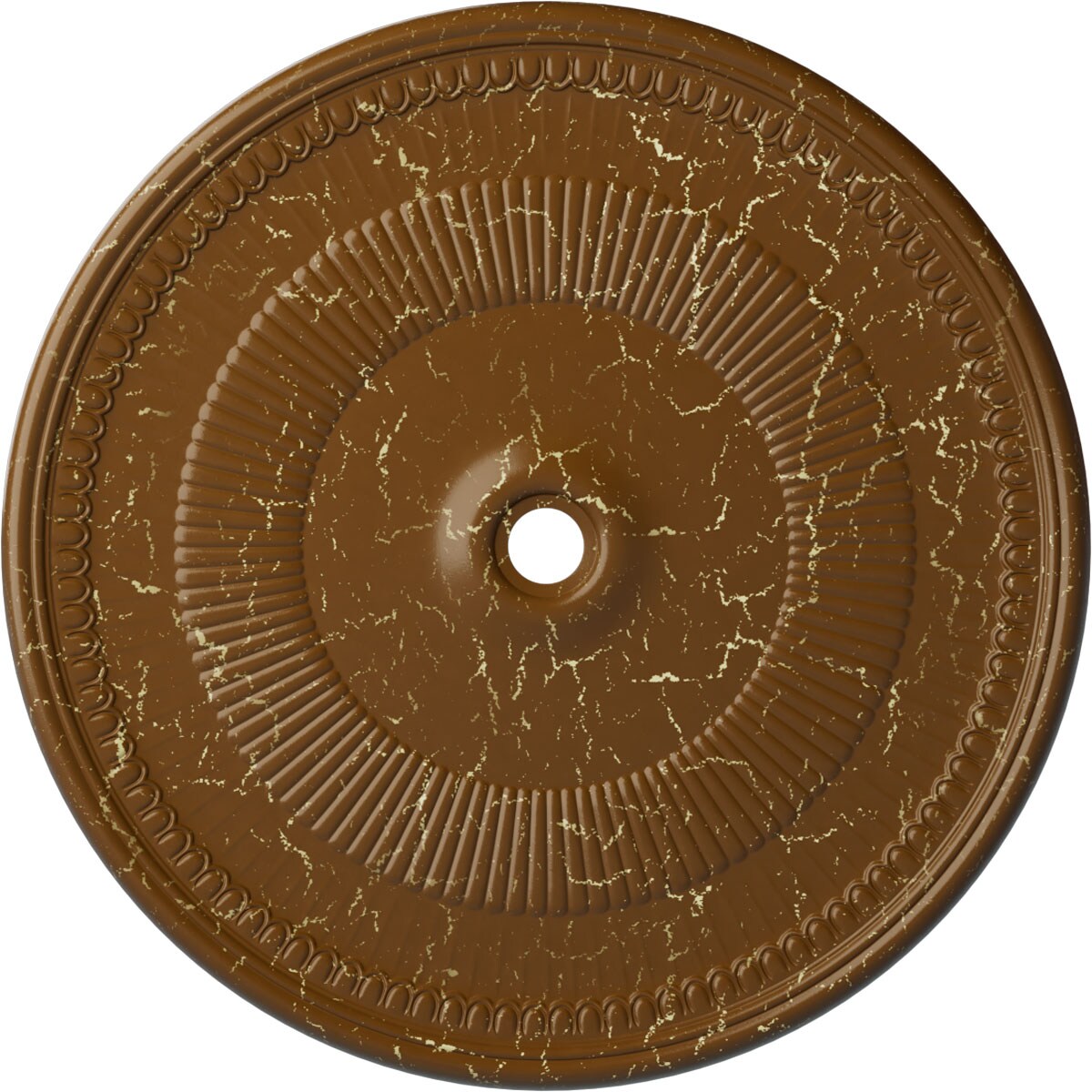 Ekena Millwork CM51NESTC Nevio 51.125-in W x 51.125-in L Painted Smokey Topaz Crackle Polyurethane Whole Ceiling Medallion