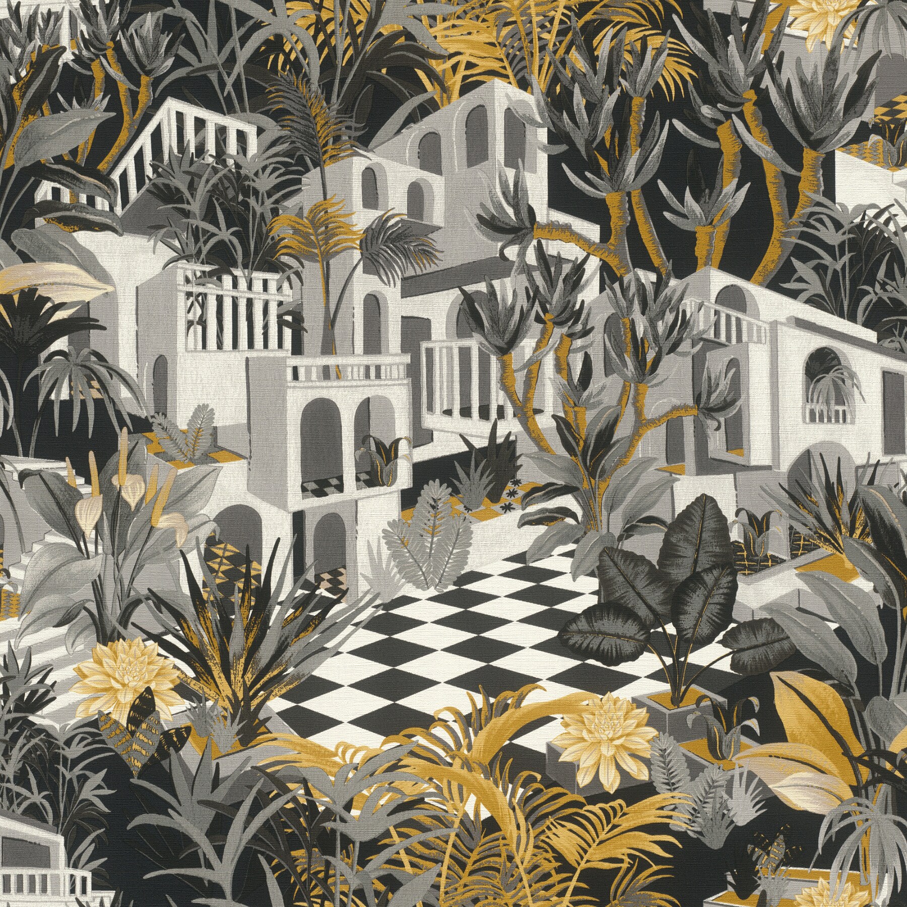 Rasch RH687422 57.5-Sq. Feet Grey Vinyl Novelty Unpasted Wallpaper