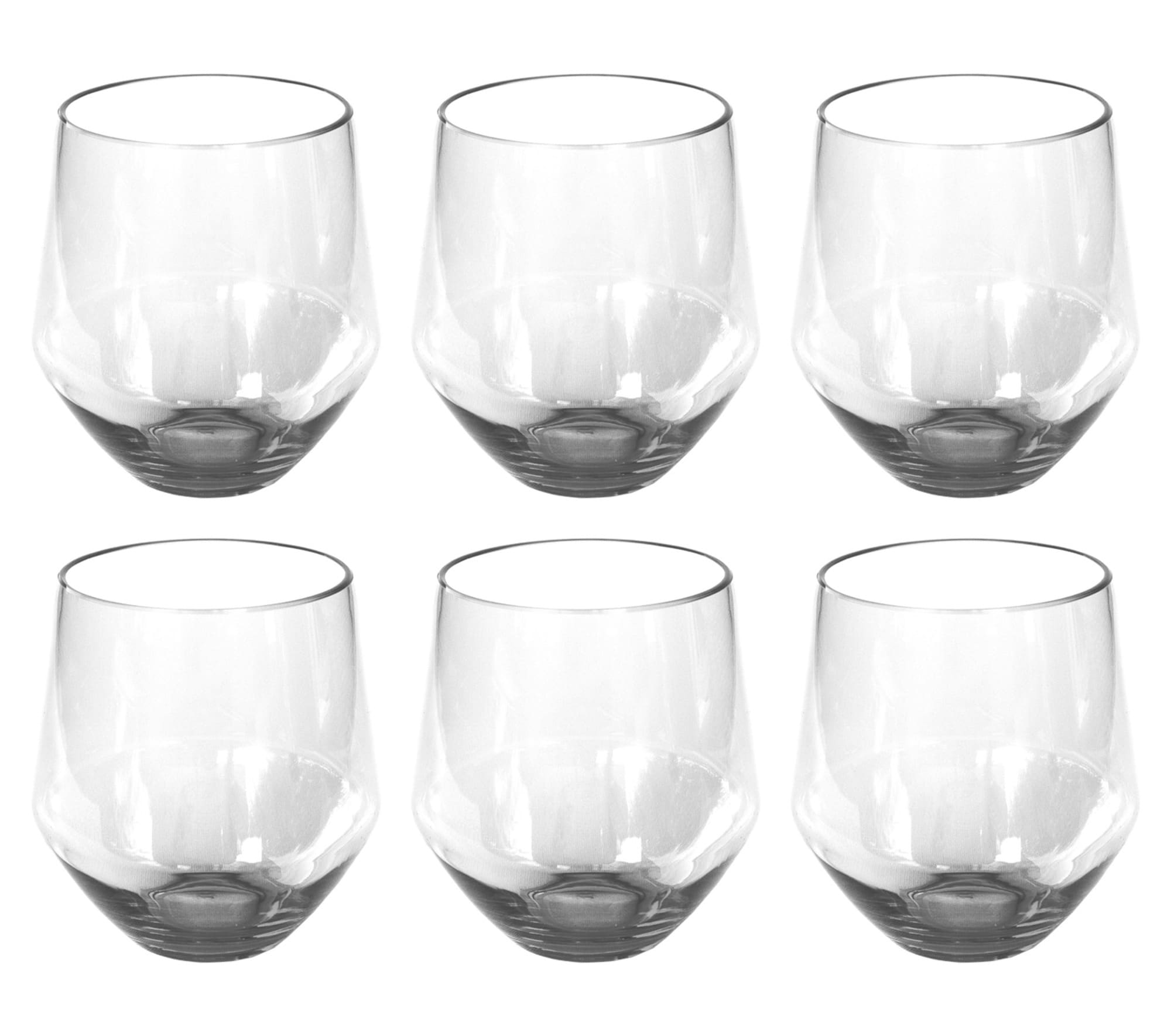 TarHong Angle Acrylic Stemless Wine Glass - Clear - 18 oz - Set of 6