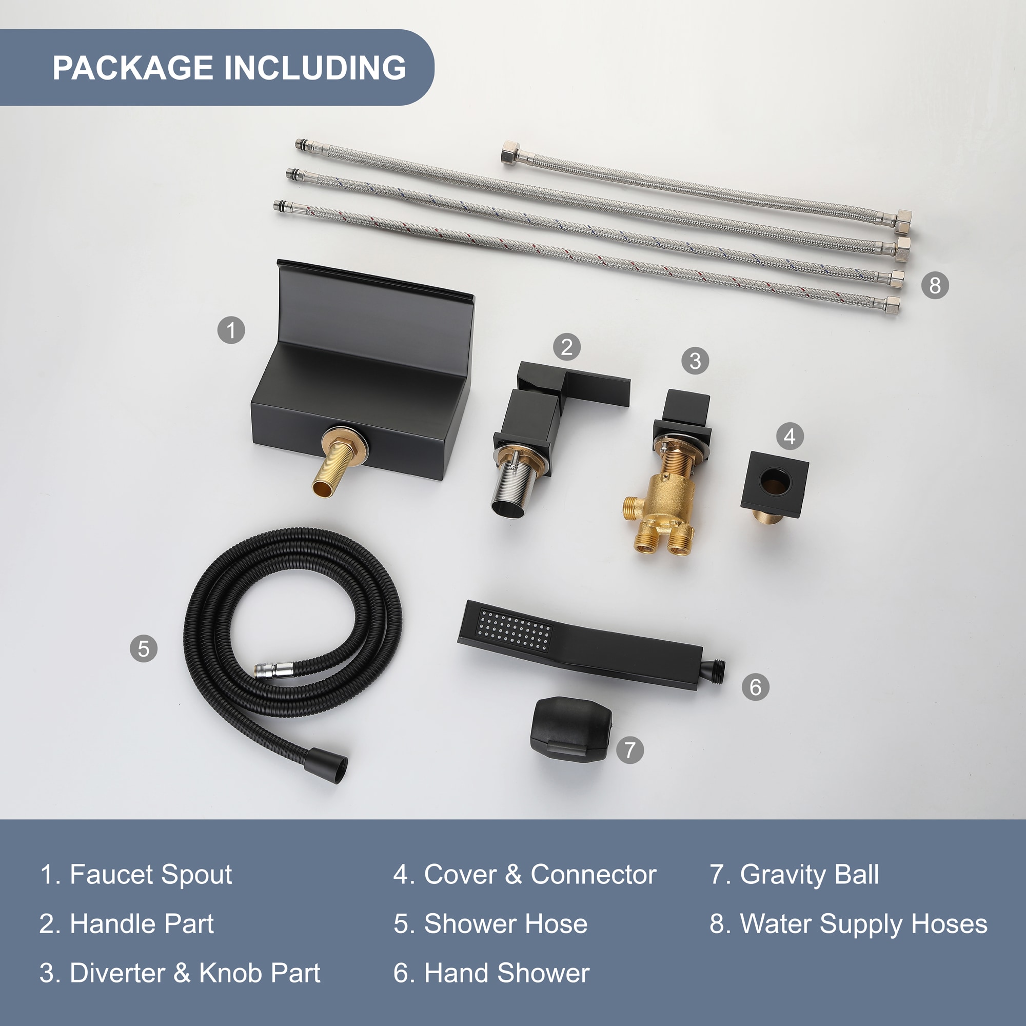 WELLFOR WA9013BG Roman-Tub-Faucets - View #6