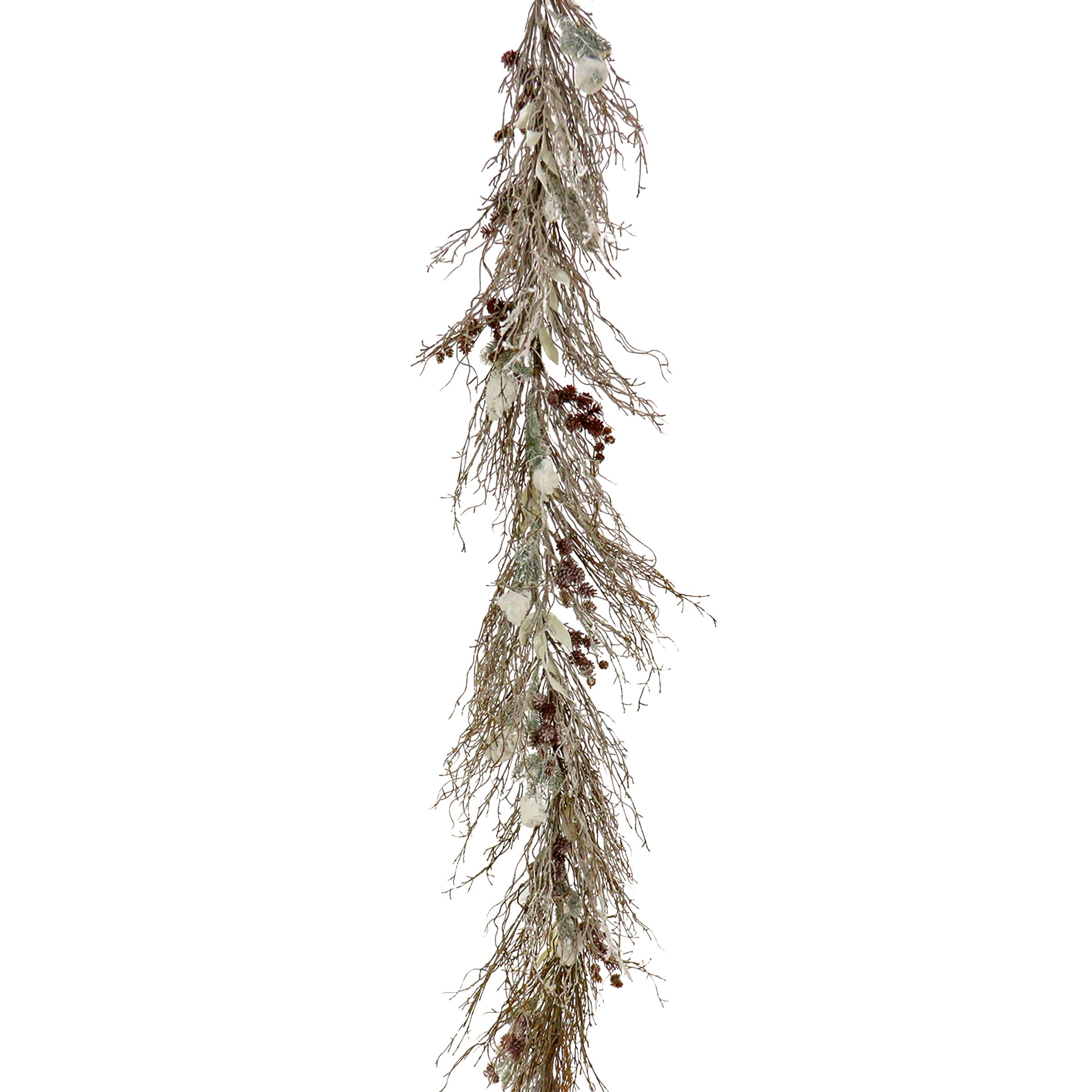 Elegant 9' Pine & Pine Cone Christmas Garland with White LED Lights