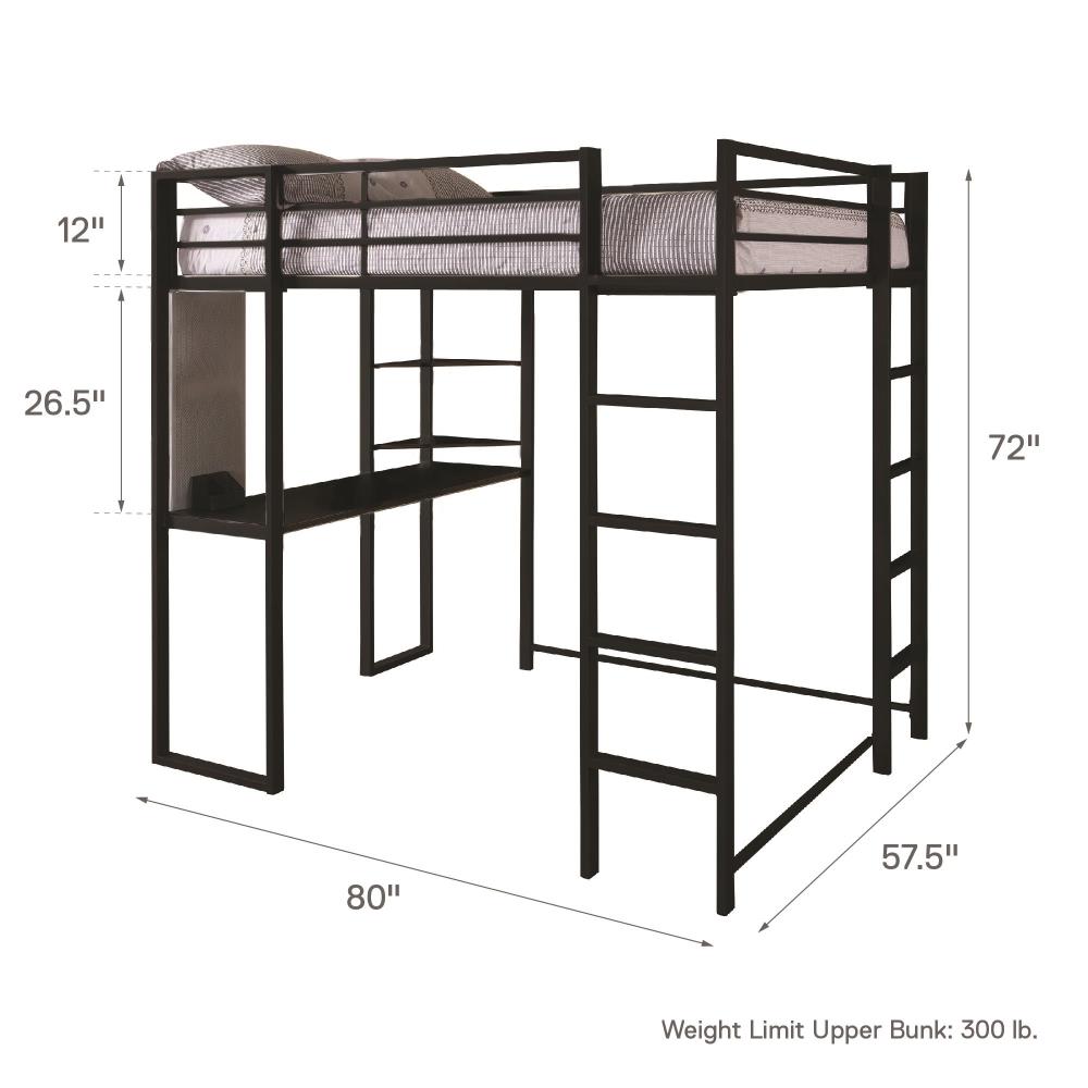 Dhp Alana Black Full Study Loft Bunk, What Is The Weight Limit For A Loft Bed
