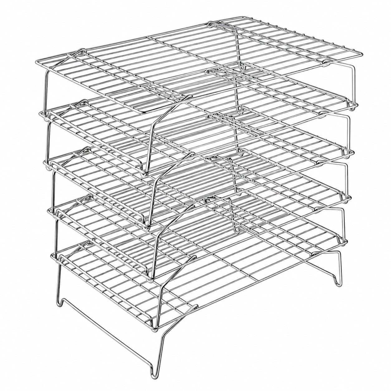 Aoibox  5 Tier Stackable Stainless Steel Cooling Rack for Baking Roasting and Grilling 15 x 10 in Oven Safe