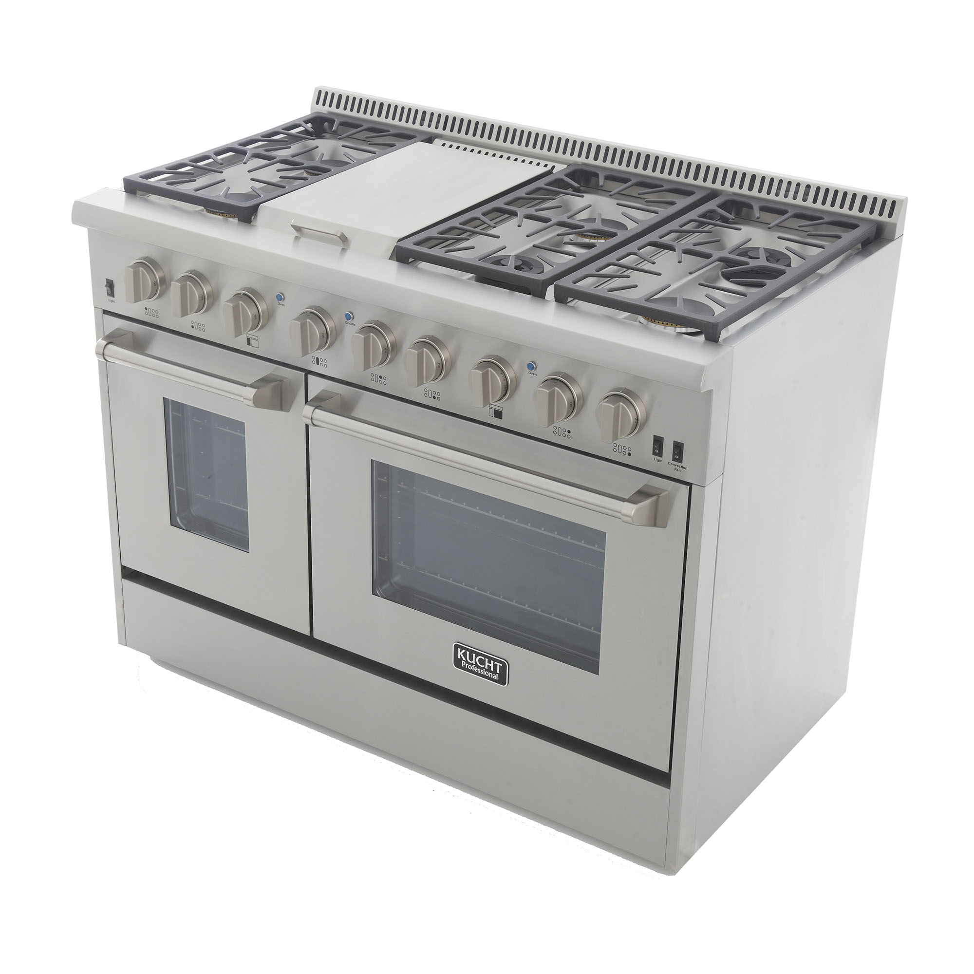 Kucht KNG 48-in 8 Burners 4.2-cu ft / 2.5-cu ft Convection Oven