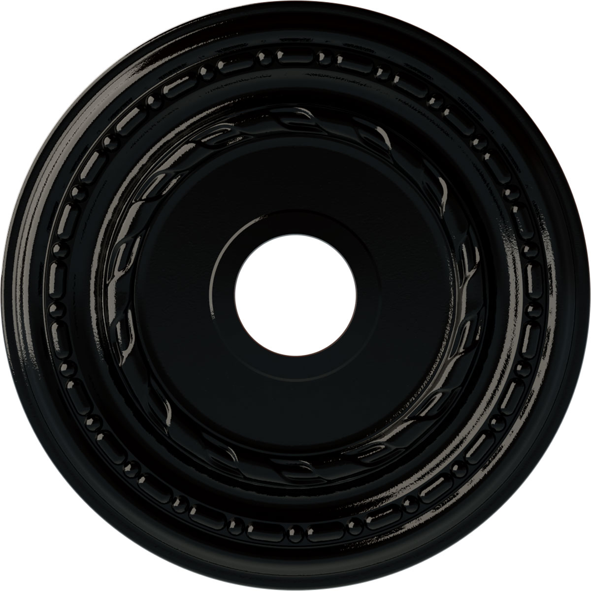 Ekena Millwork CM17DUBPS Dublin 17.875-in W x 17.875-in L Painted Black Pearl Polyurethane Whole Ceiling Medallion