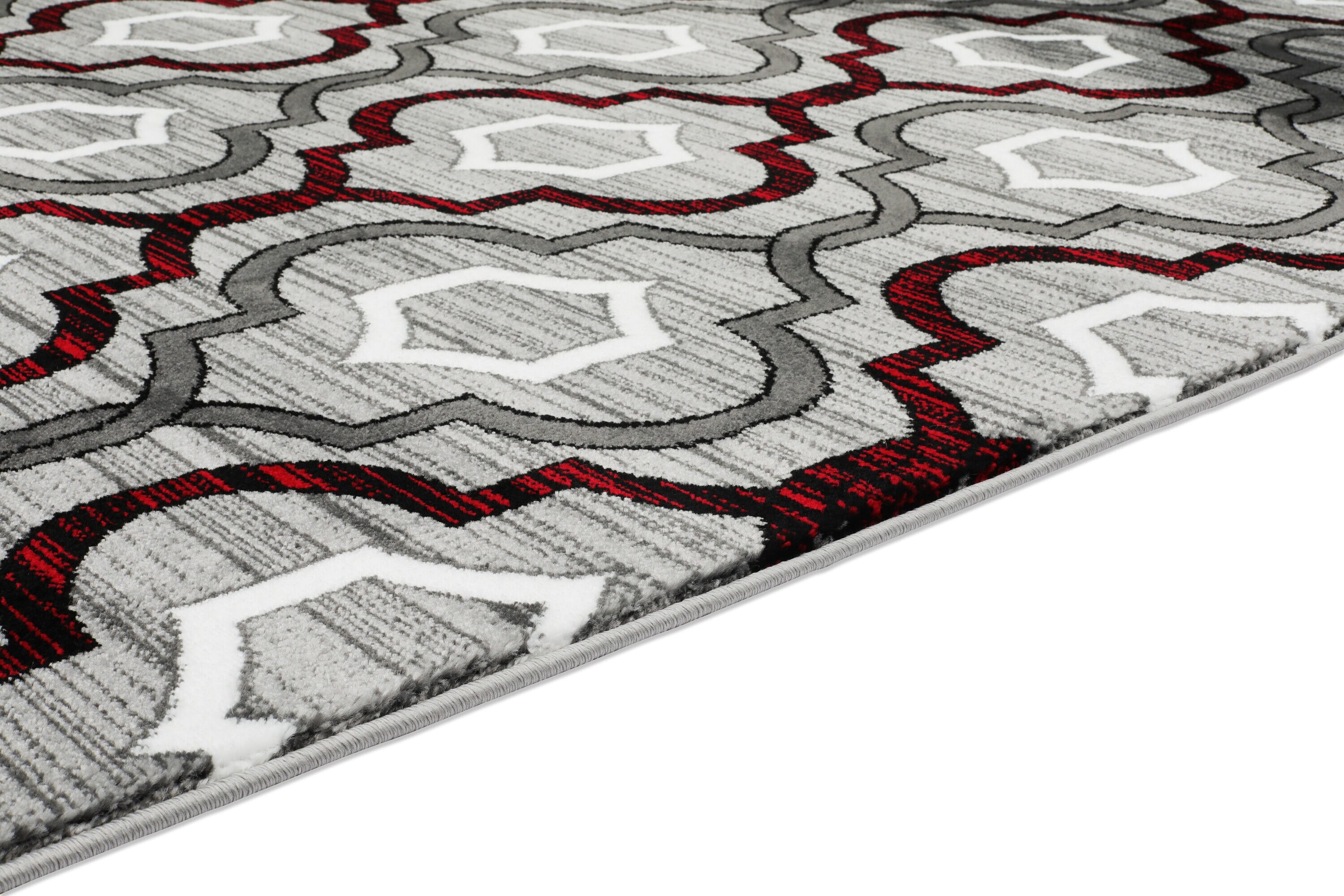 MDA Rugs Anatolia 2 X 8 (ft) Gray/Red Indoor Trellis Runner in the Rugs ...