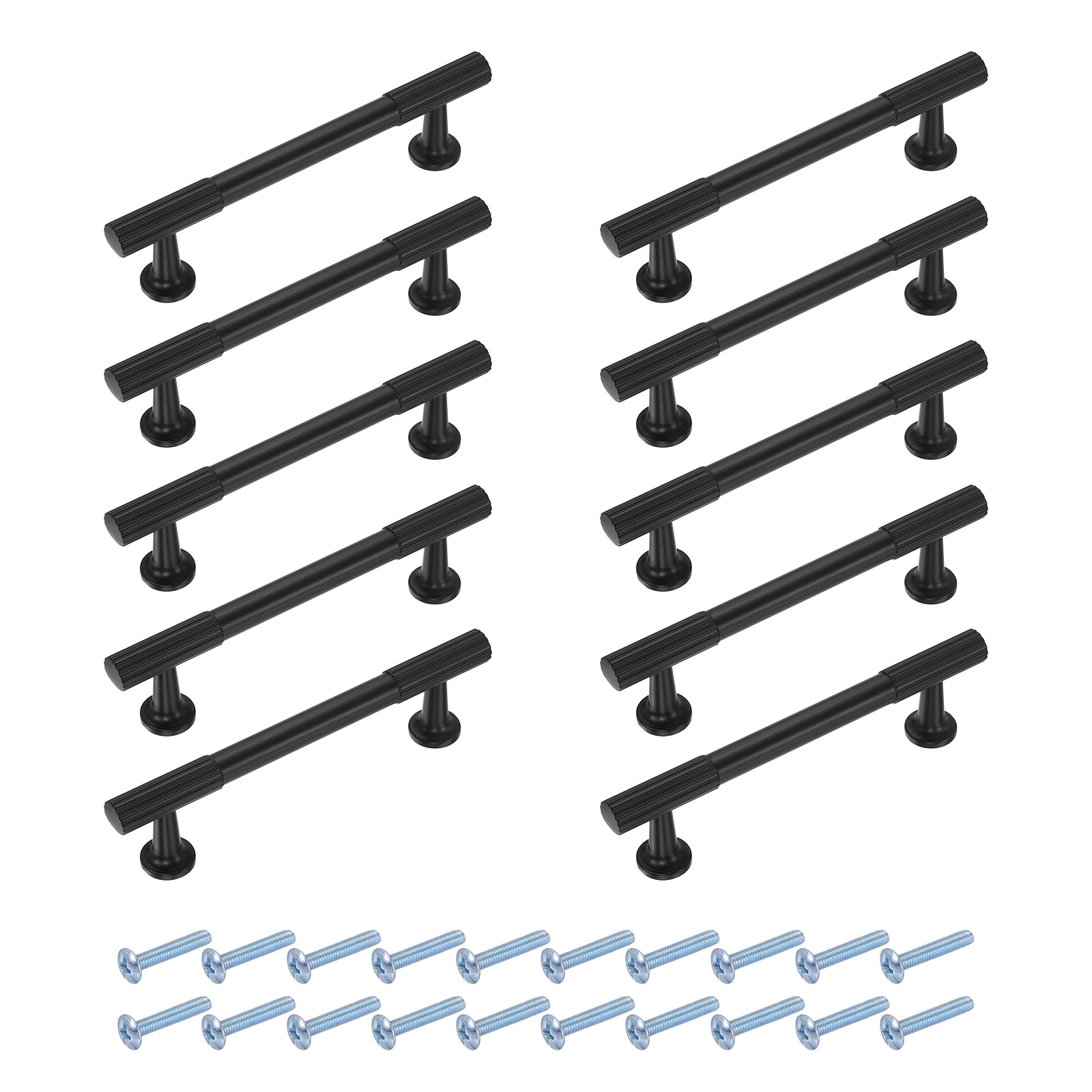 Unique Bargains 4 Inch (96mm) Cabinet Handles Matte Black Drawer Pulls 10pcs