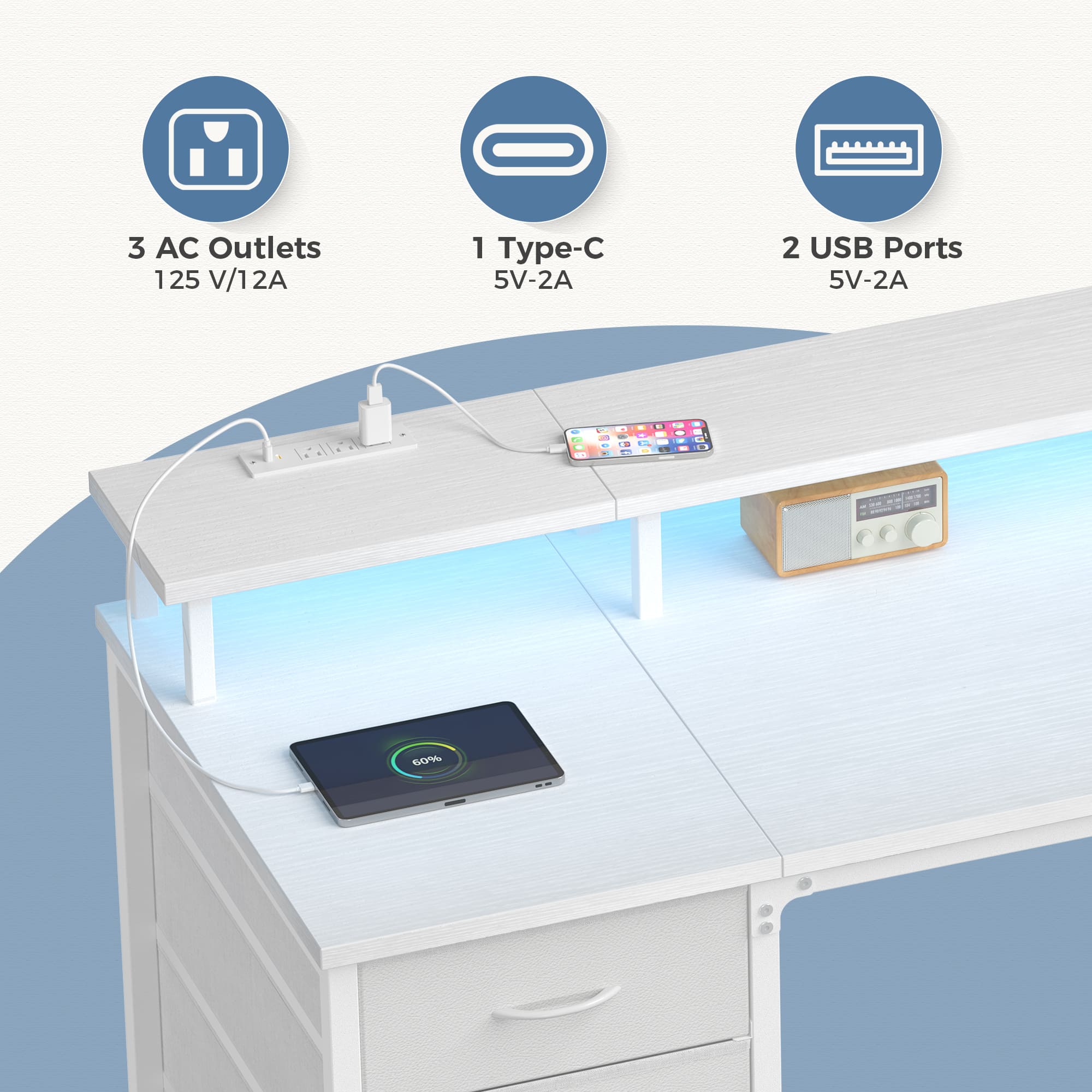 Sweetcrispy L-FH-GDZ4CJD-40WT desks - View #3